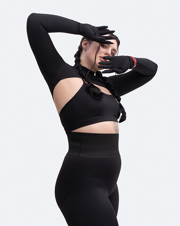 Women's Glove Sleeve Crop Top - Sexy Long Sleeve Bodycon T-Shirt for Women | Perfect for Clubbing, Night Out, and Casual Streetwear