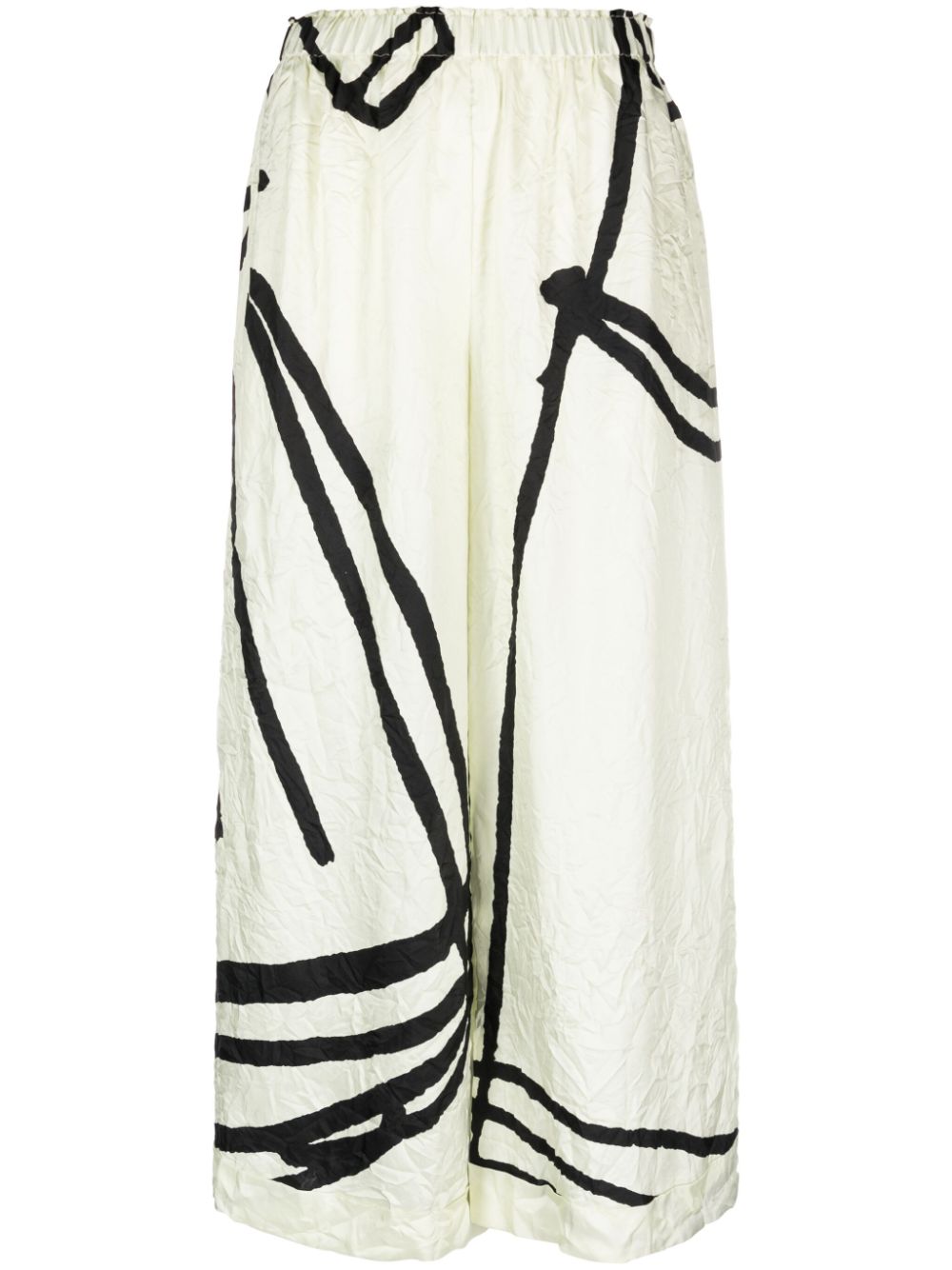 Daniela Gregis Women's Ivory Trousers - High Waisted Wide Leg Pants for Office, Casual & Travel Outfits