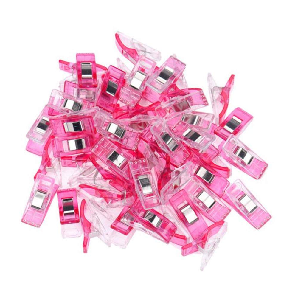 50 PCS Clear Plastic Sewing Clips for Quilting, Binding & Crafting - Multipurpose Fabric Clamps for DIY, Sewing Projects & Home Organization