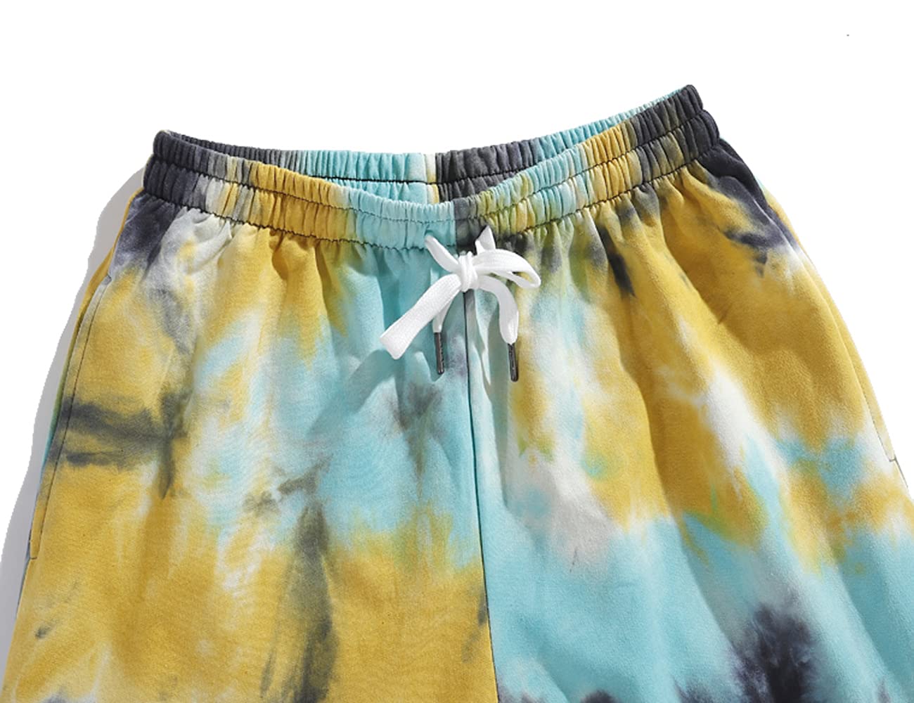 Men's Tie Dye Casual Shorts with Drawstring - Breathable Summer Workout Running Shorts for Gym, Beach & Lounge Wear