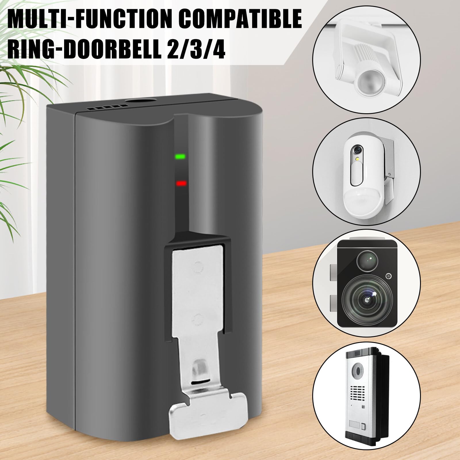 Acboor Ring Camera Battery - 6040mAh Rechargeable for Video Doorbell & Spotlight Cameras