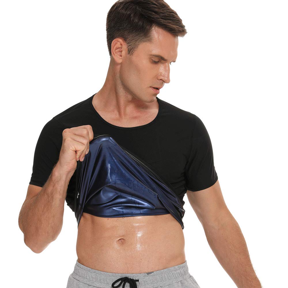 Nanooer Sauna Suit Shirt for Men - Heat Trapping Waist Trainer Sweat Shirt for Weight Loss & Detox - Gym, Workout & Sauna Use