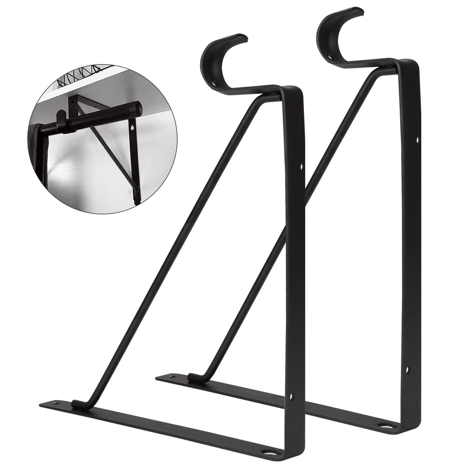4 Pack Heavy Duty Closet Rod Brackets - 11