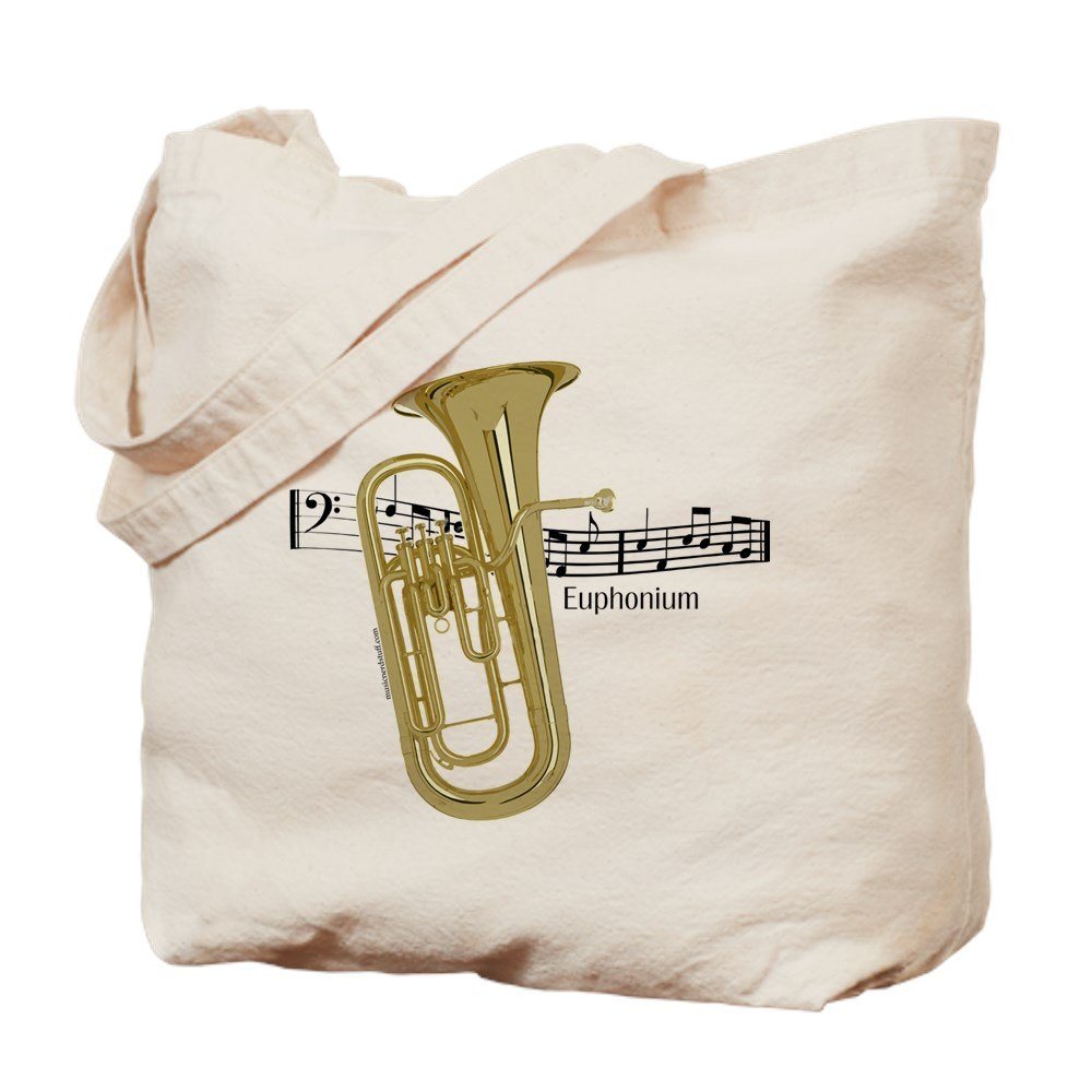 Euphonium Music Tote Bag - Natural Canvas Reusable Shopping Bag for Musicians | Perfect for Band Practice, Grocery Shopping & Eco-Friendly Daily Use