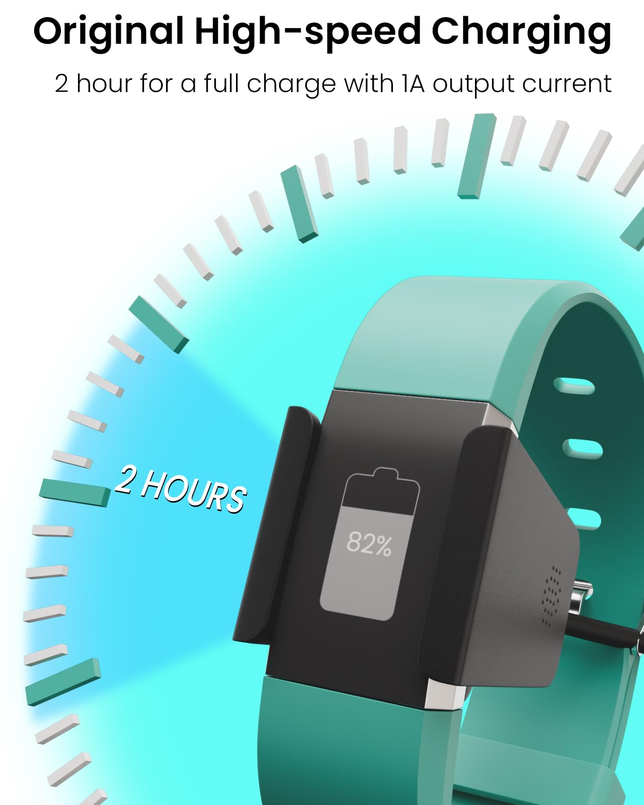 Fitbit Charge 2 Charger Replacement - 3.3ft Wall Charger Cable for Fitbit Charge 2 Fitness Tracker & Heart Rate Monitor - Perfect for Home, Office & Travel Use