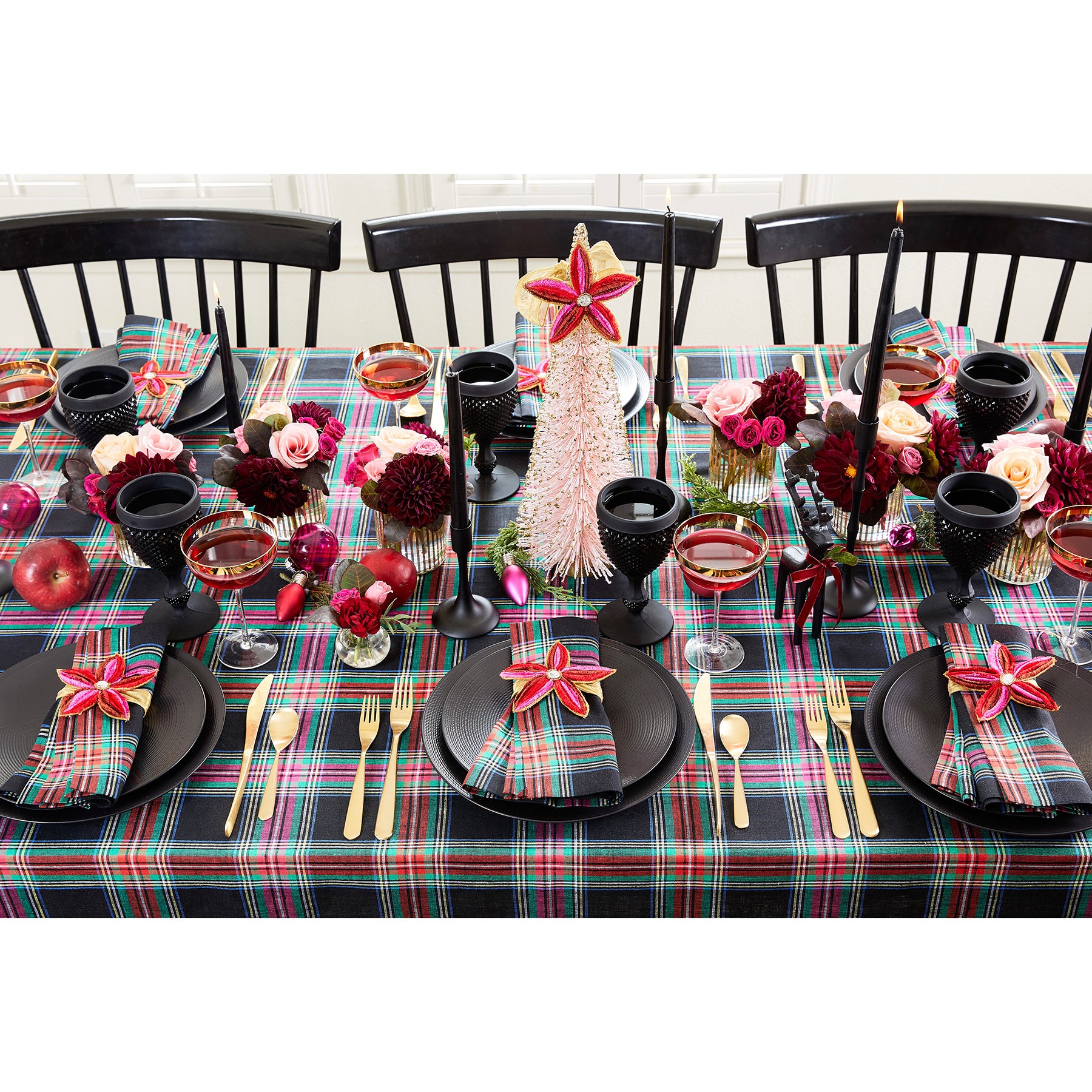 Stylish Jewel Plaid Tablecloth for Dining & Parties - Waterproof & Wrinkle-Resistant Rectangular Table Cover for Home, Restaurants, and Events