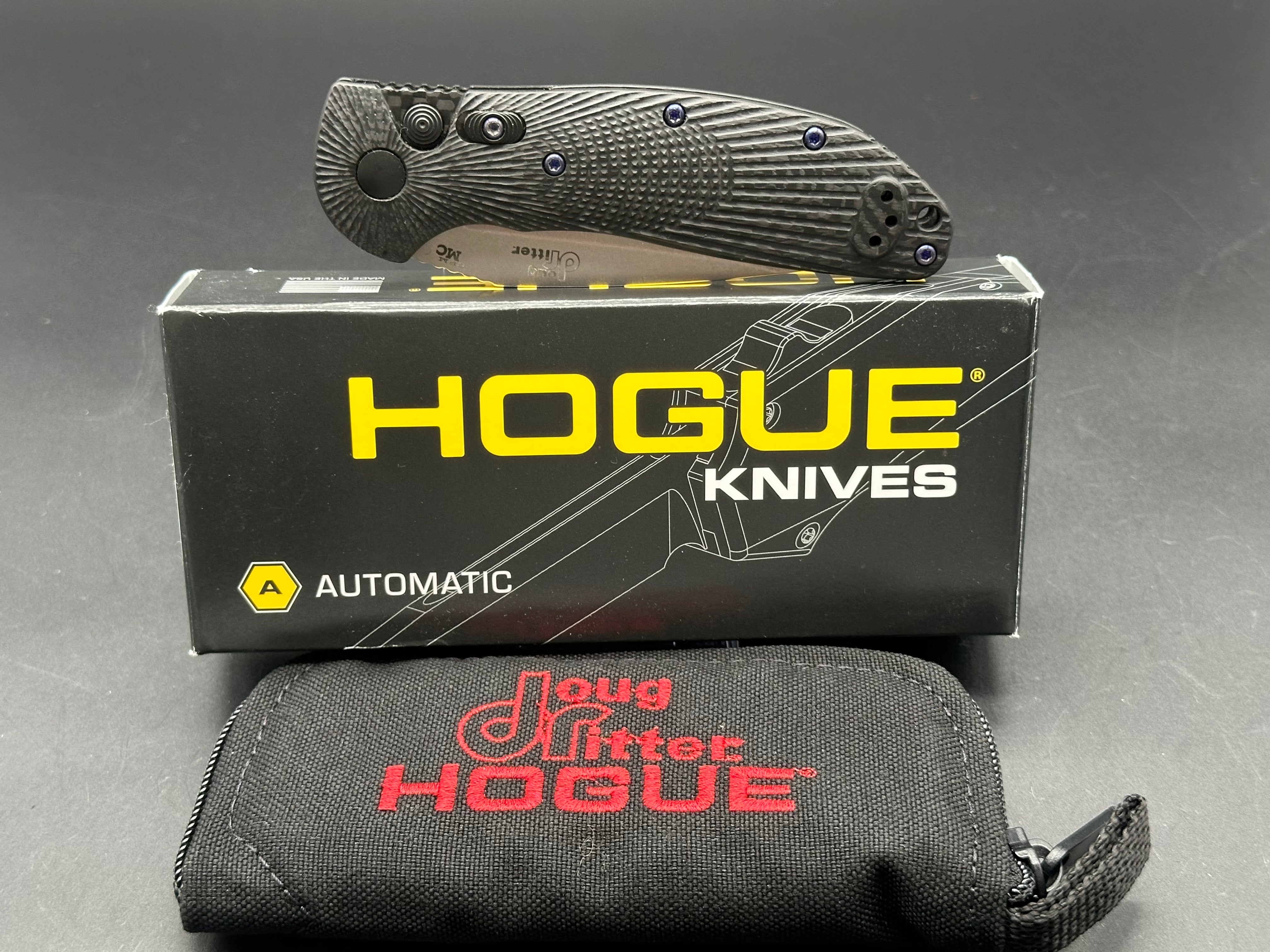 Doug Ritter Auto RSK Knifeworks Exclusive Limited Edition Carbon Fiber Stonewashed MagnaCut Pocket Knife - EDC, Outdoor Survival, Camping & Tactical Use