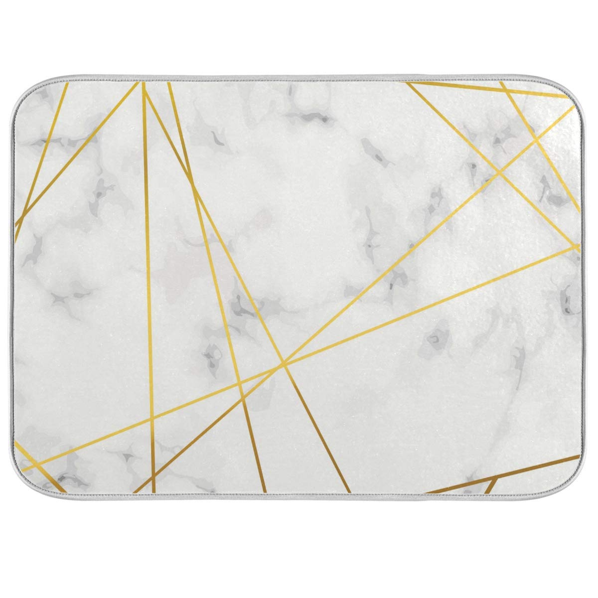 Premium Marble Pattern Microfiber Dish Drying Mat with Hanging Hook - 16