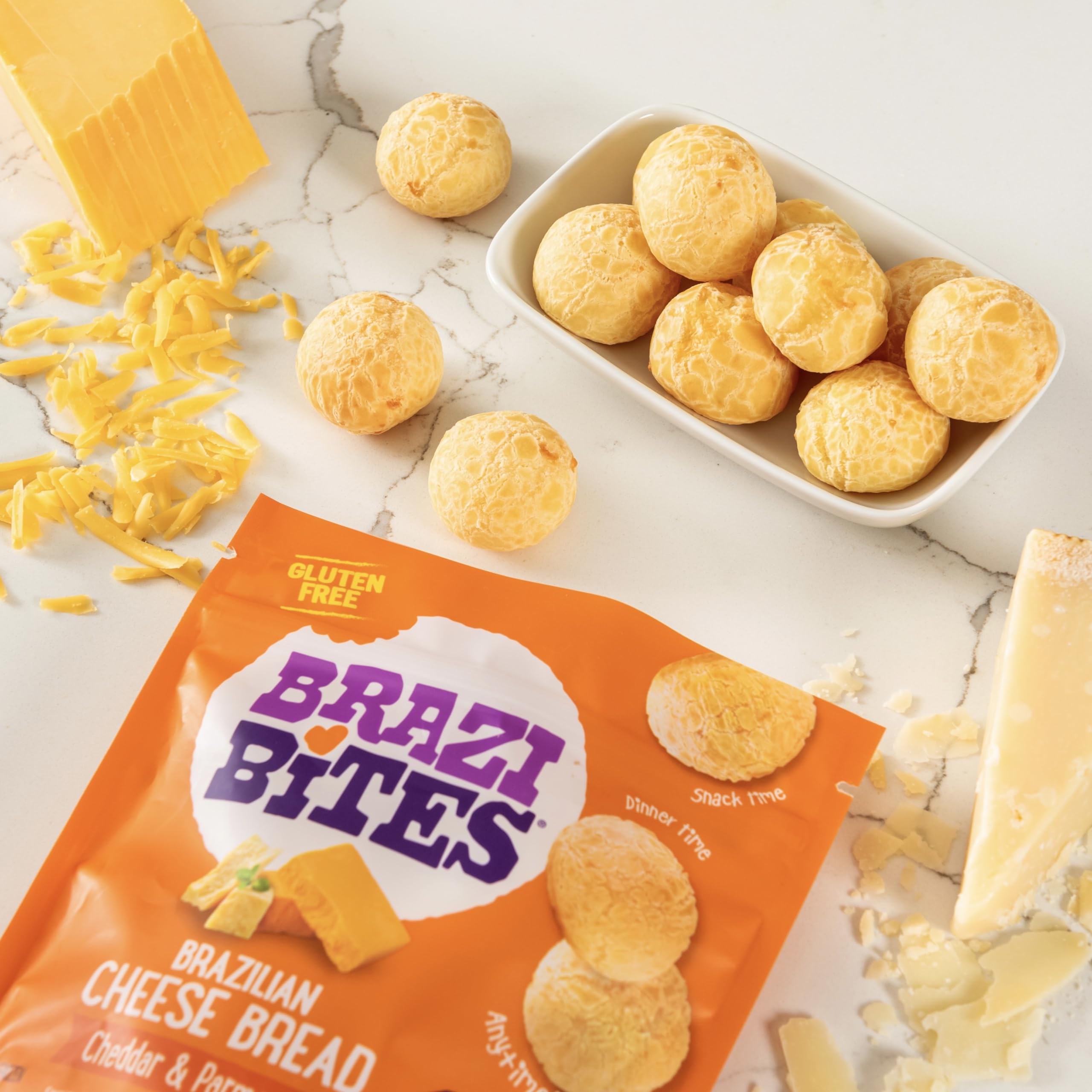 Brazi Bites Original Brazilian Cheese Bread - 11.5 oz Frozen Gluten-Free Snacks | Perfect for Parties, Breakfast & Keto Diet