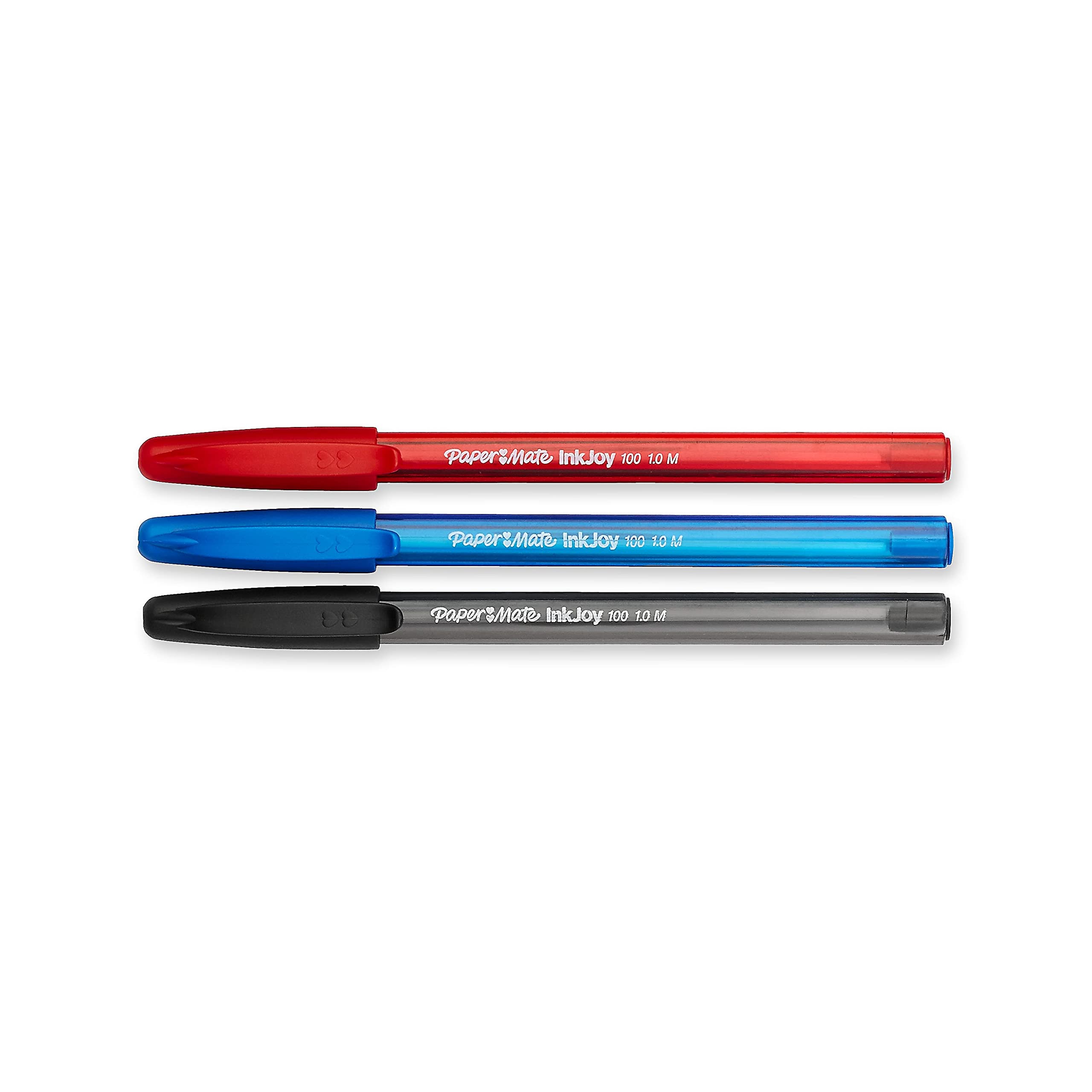 Paper Mate InkJoy 100ST Ballpoint Pens - Medium Point (1.0mm) - 8 Pack with Black, Red & Blue Ink - Smooth Writing for Office, School & Note Taking - (1945930)