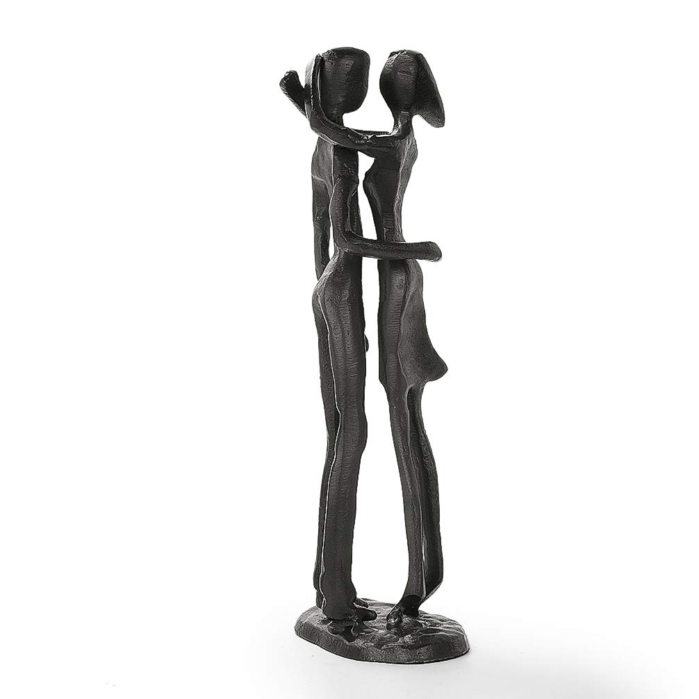 DreamsEden Romantic Couple Hug Sculpture - Cast Iron Anniversary & Valentine's Day Gift for Her/Him, Boyfriend, Girlfriend, Husband, Wife - Perfect for Home Decor, Wedding Gift & Romantic Surprises