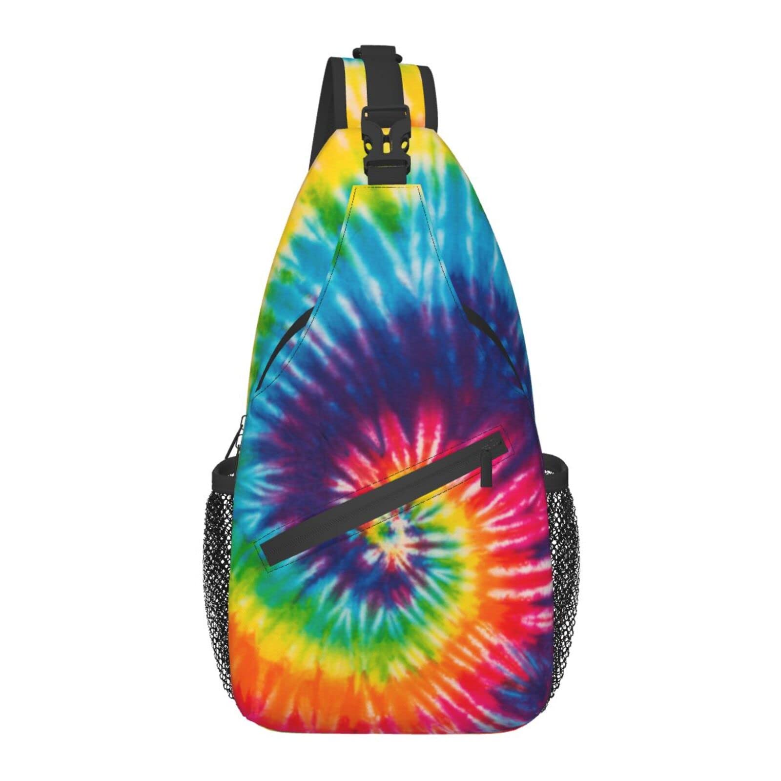 Vibrant Tie Dye Rainbow Sling Backpack - Adjustable Crossbody Shoulder Bag for Travel, Hiking & Gym | Unisex Daypack for Men, Women & Teens | Perfect for Running, Cycling & Outdoor Adventures