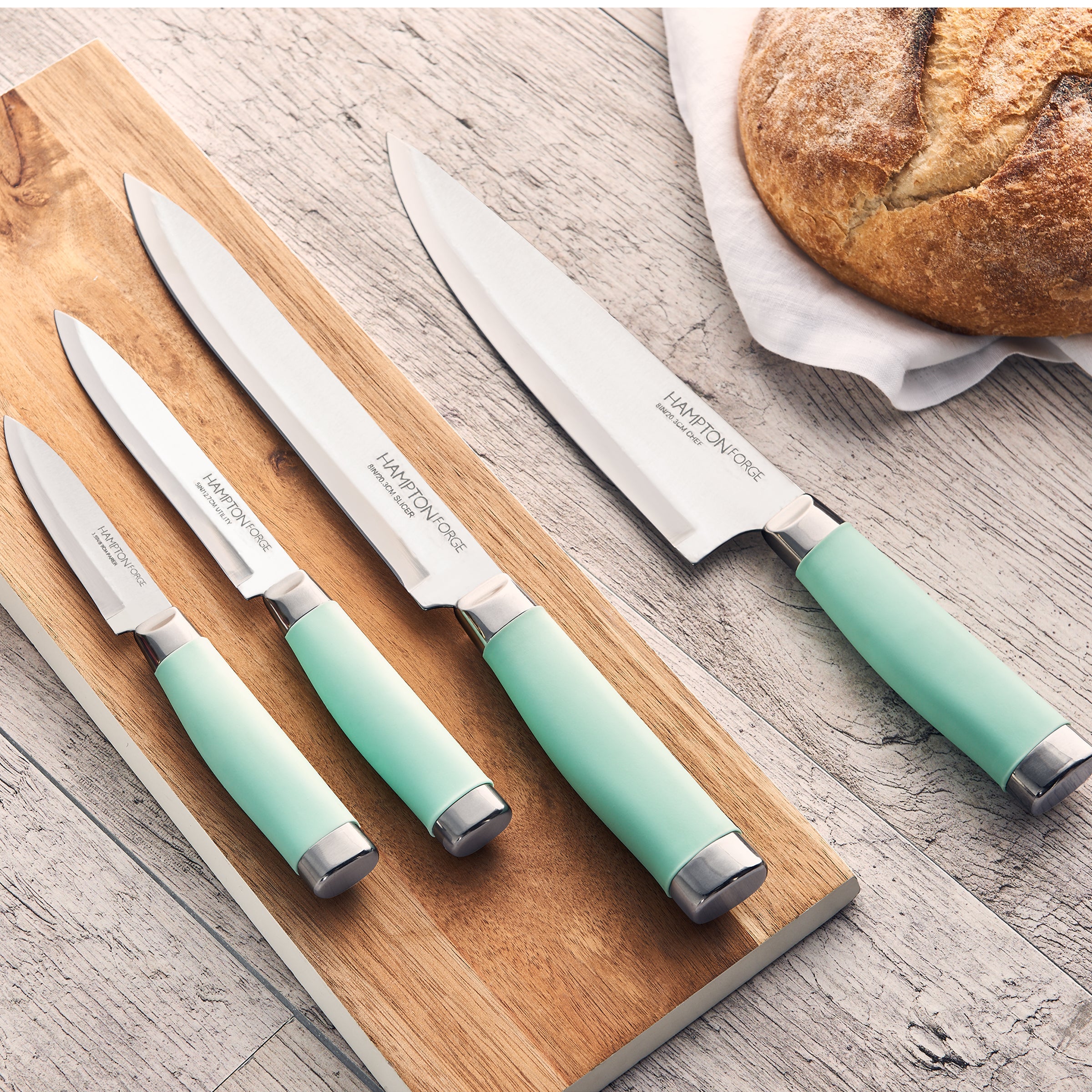 Premium 17-Piece Pistachio Wood Cutlery Block Set - Knife Set with Block for Kitchen, Cooking & Entertaining - Perfect for Home Chefs & Dinner Parties