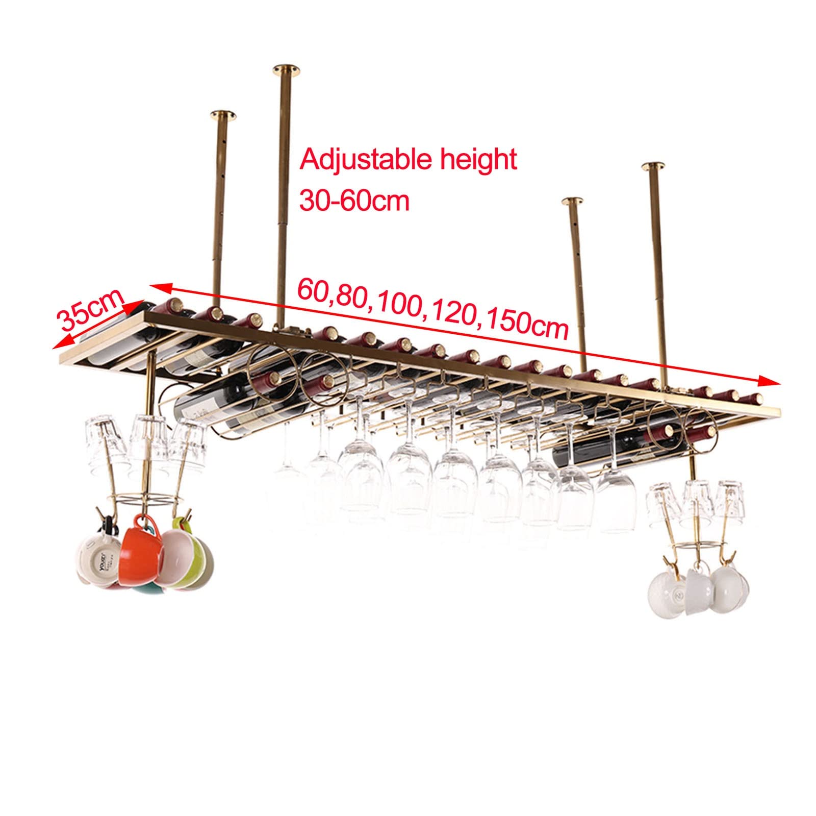V3VOGUE Ceiling Mounted Wine Glass Rack - 24