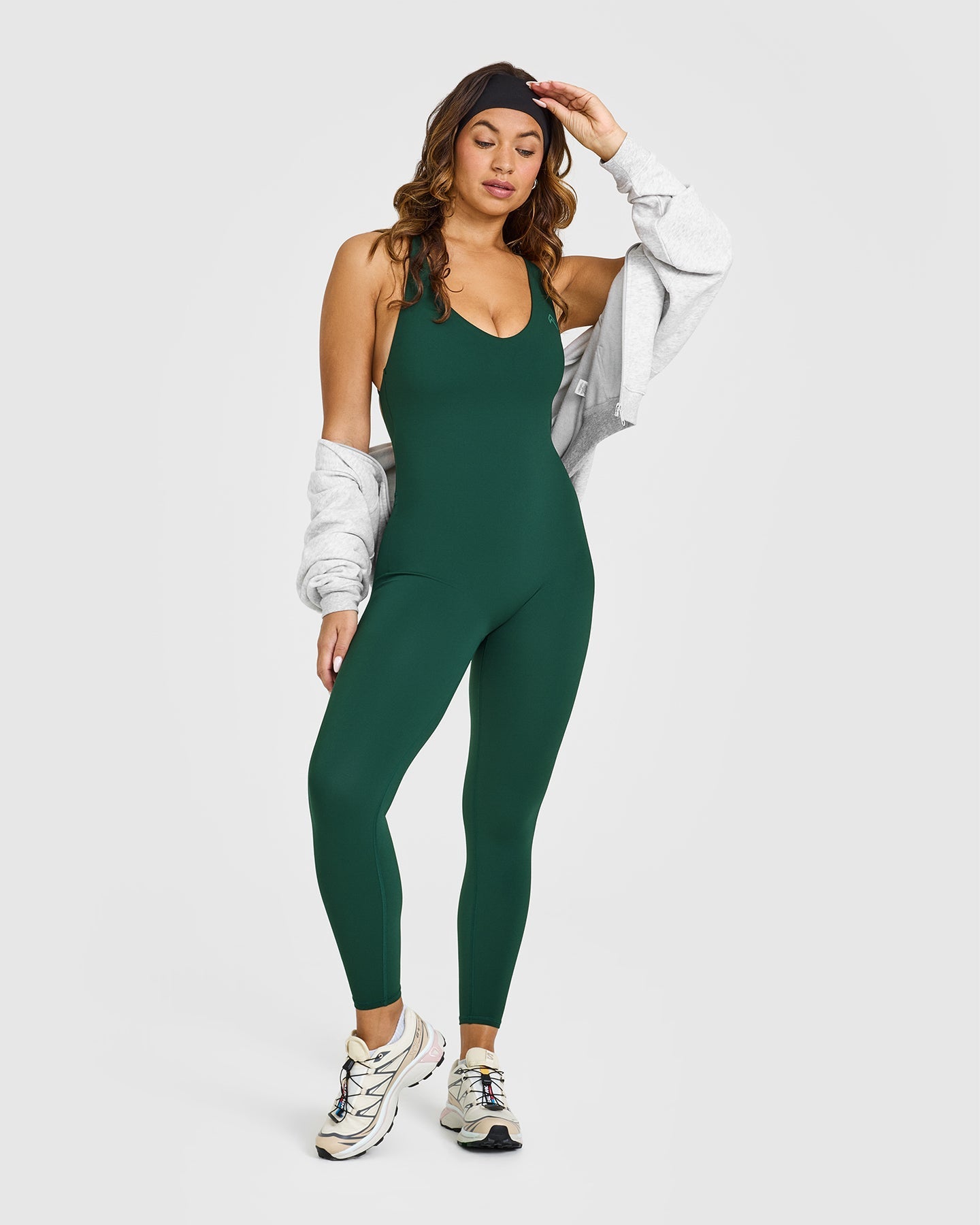 Unified Scoop Back All-in-One Long Sleeve Shirt - Racing Green | Athletic & Casual Wear for Running, Gym, and Everyday Comfort