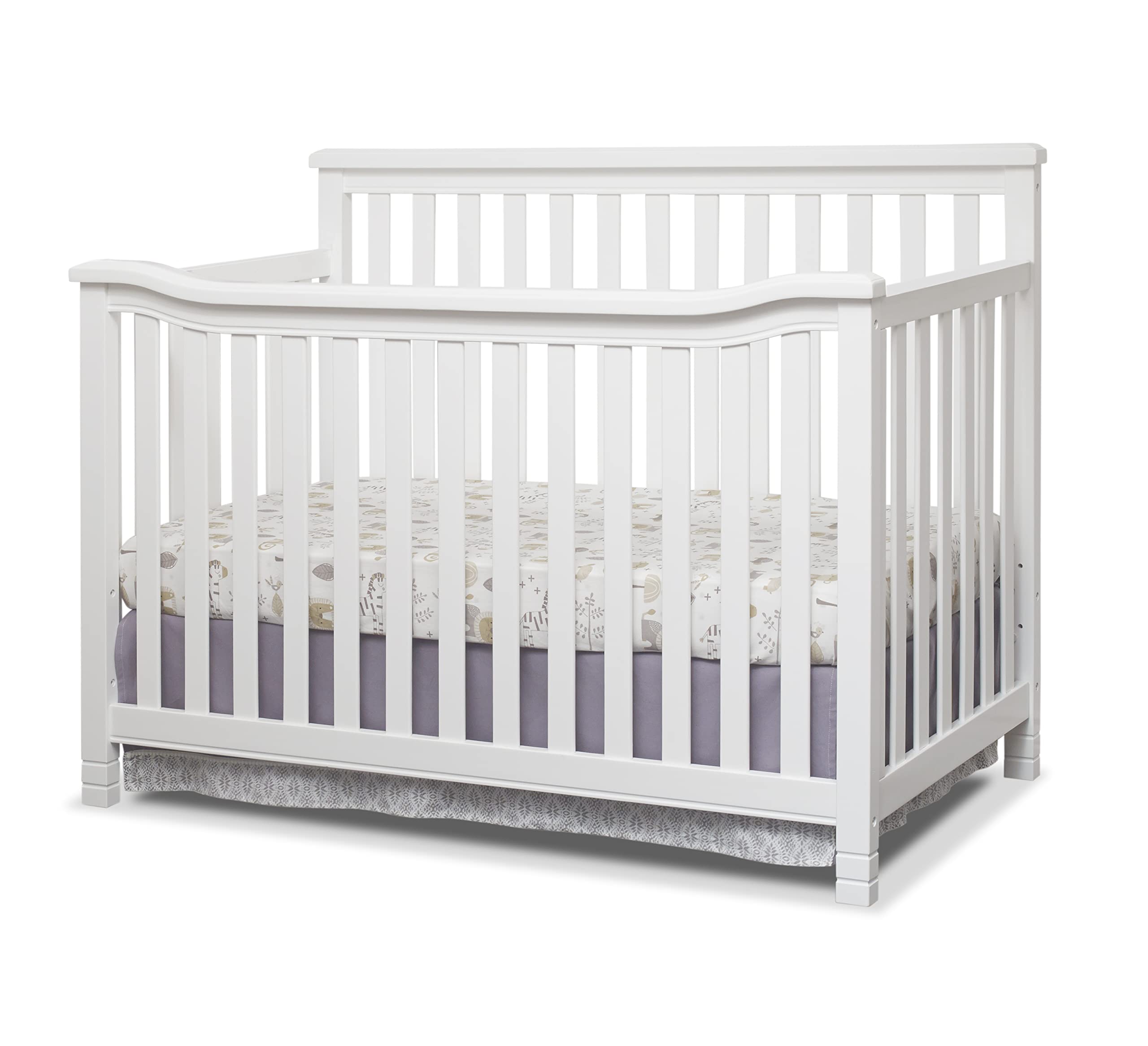 Sorelle Furniture Palisades 3-Piece Nursery Set - White Convertible 4-in-1 Crib, 4-Drawer Dresser & Changing Table with Hamper | Solid Wood Baby Furniture with Non-Toxic Finish | Perfect for Newborns & Toddlers Nursery Decor