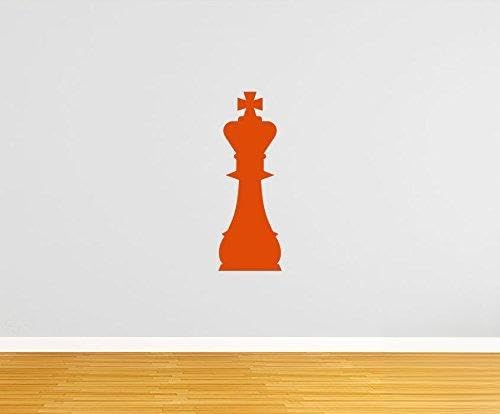 King Chess Piece Wall Decal - 45 Inch Orange Vinyl Sticker for Home Decor | Perfect for Game Rooms, Living Rooms & Office Spaces