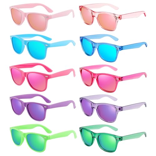 5 Colored + 5 Colored Clear Frame Mirrored Lens