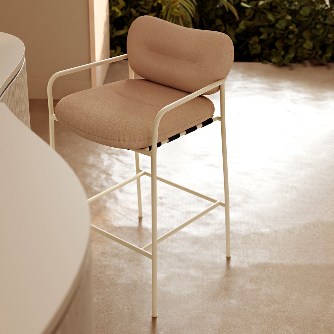 Bollo Counter Stool - Modern Kitchen Bar Stool with Back Support, Adjustable Height & Swivel Base - Perfect for Breakfast Nook, Kitchen Island & Home Bar Seating