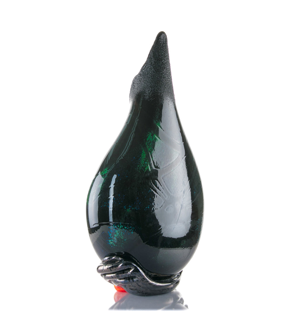 Daniel Moe Black Lava Trail 2 Glass Vessel - Modern Home Decor for Living Room, Office & Wedding Centerpieces