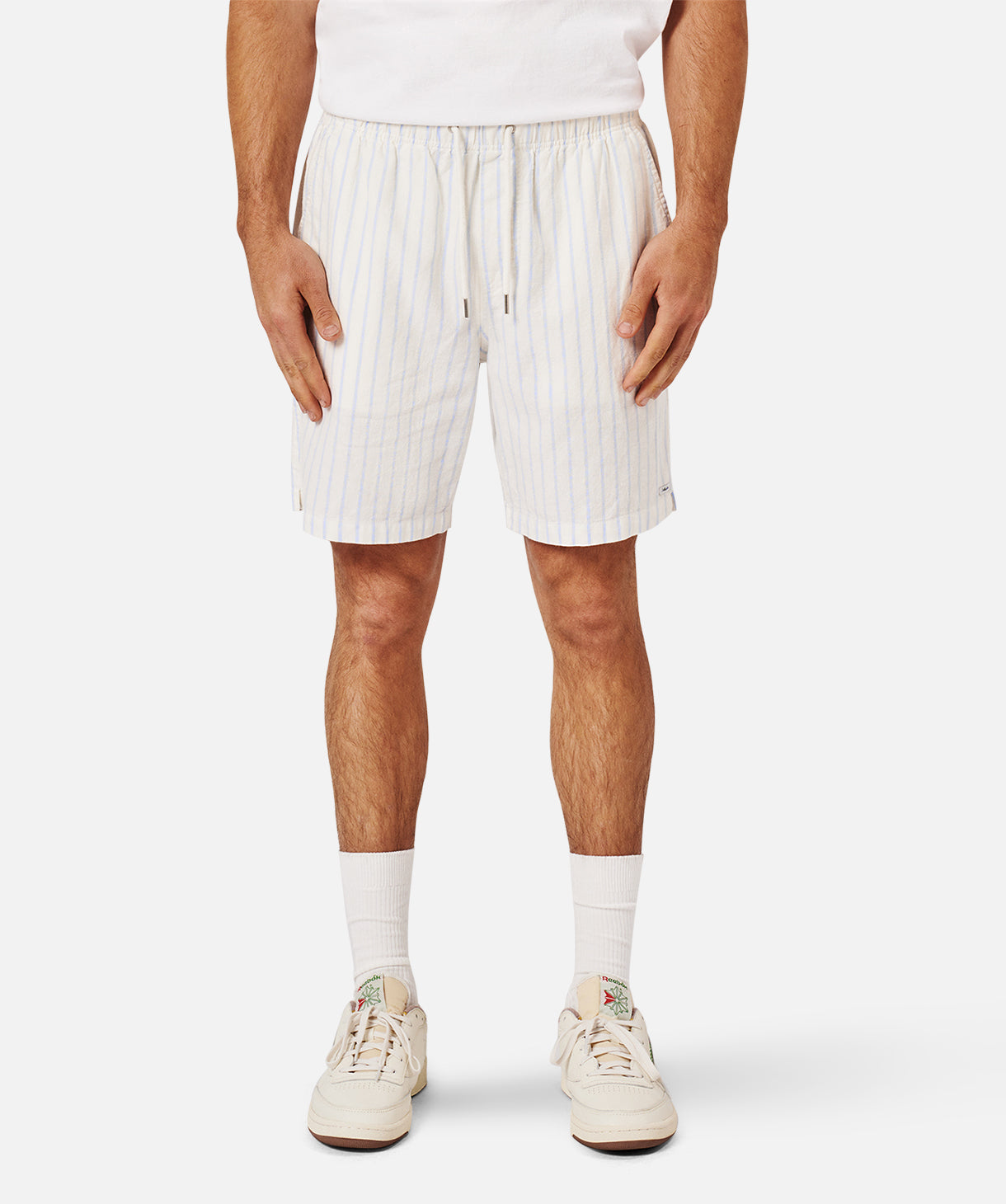 Rhodes Short Sleeve T-Shirt for Men - Natural & Blue Cotton Casual Tee - Perfect for Everyday Wear, Gym, and Outdoor Activities