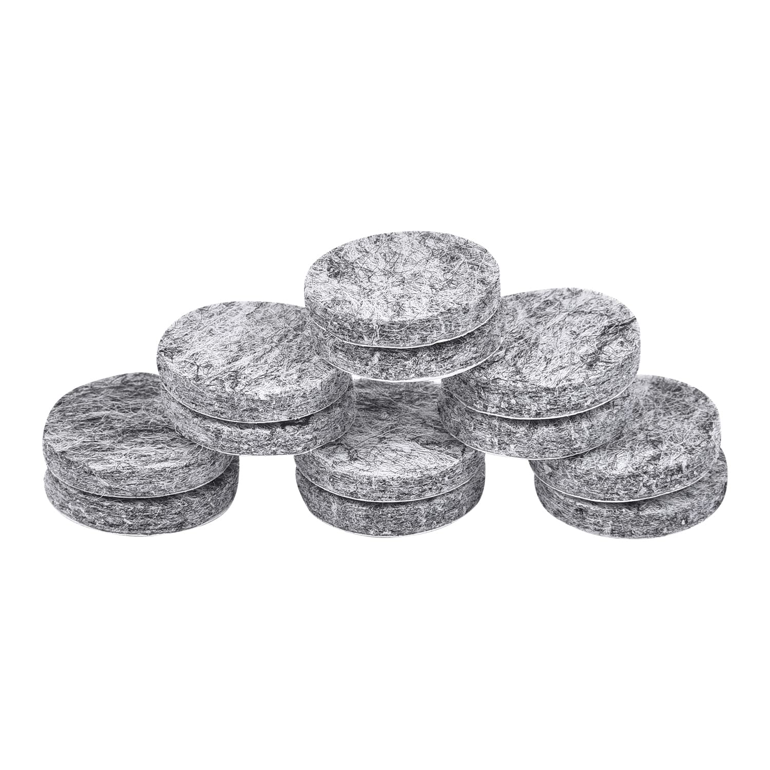 Non-Scratch Heavy Duty Round Furniture Felt Pads - 20mm Self Adhesive Leg Protectors for Hardwood Floors & Tile (12-Pack, Dark Grey) - Perfect for Chairs, Tables & Sofas to Prevent Scratches & Noise