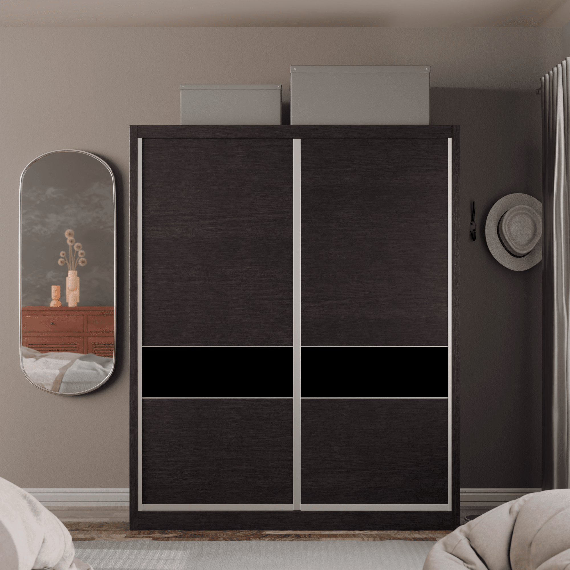 Modular Wardrobe System W04 - Customizable Closet Organizer for Bedroom & Walk-In Closets | Space-Saving Storage Solution with Adjustable Shelves & Hanging Rods | Perfect for Home Organization & Small Spaces