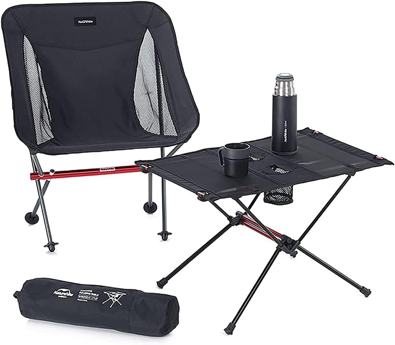 Naturehike Ultralight Folding Camping Table - Portable Aluminum Alloy Picnic Table for Outdoor, Beach, Hiking & Backpacking - Perfect for Camping, BBQ, Fishing & Travel (Dark)