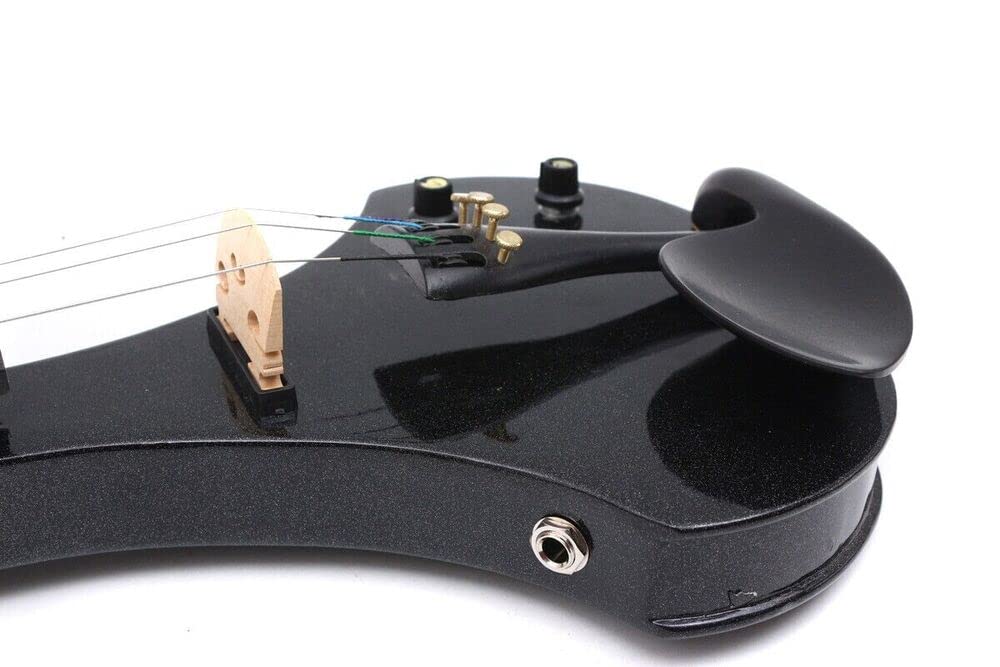 Yinfente 4/4 Full Size Electric Violin with Handcrafted Ebony Fittings - Includes Case & Bow - Perfect for Professional Performances, Studio Recording & Live Music