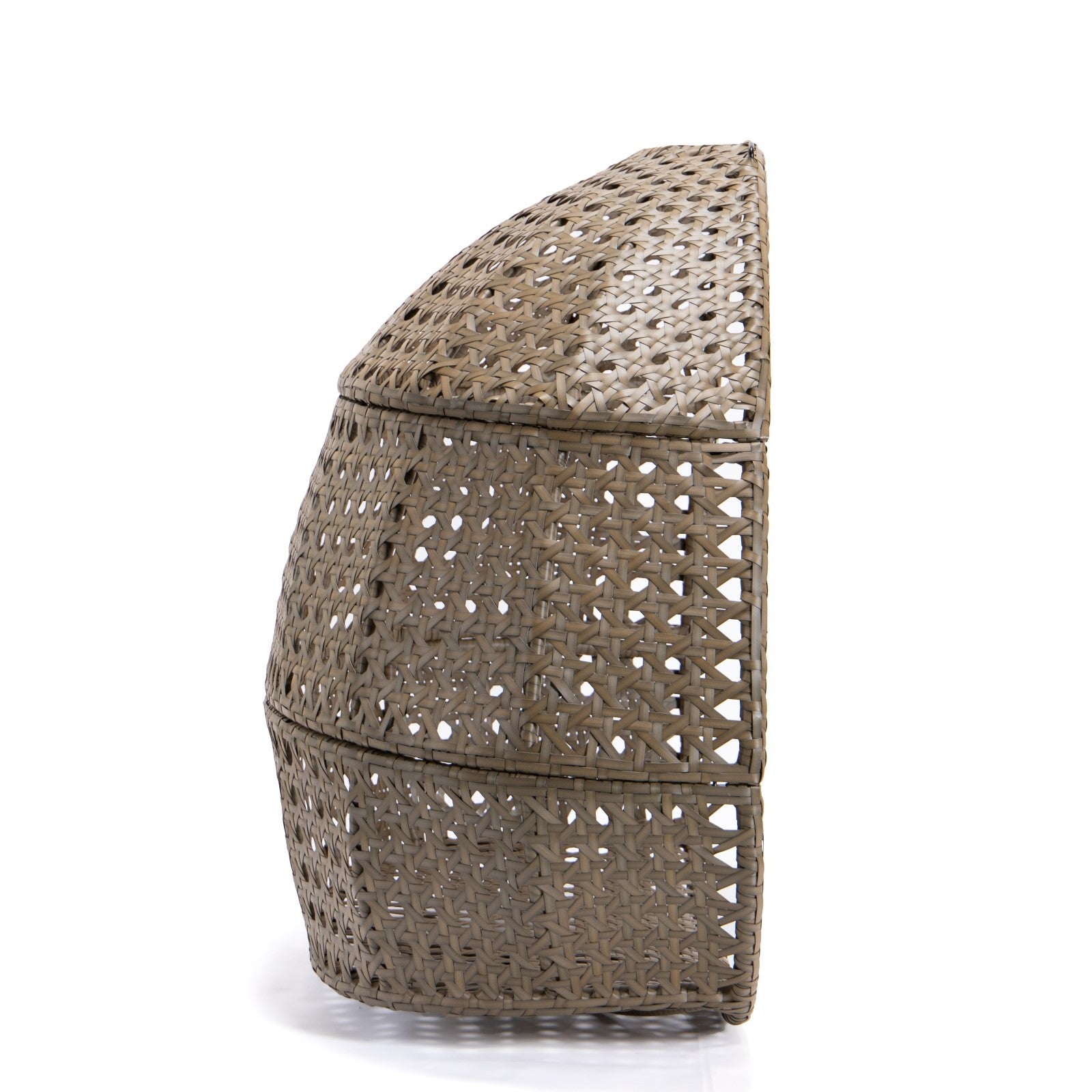 Brown Wicker Hanging Double Seat Swing Chair with Stand & Beige Cushion - Outdoor Patio Furniture for Garden, Backyard, Porch Relaxation