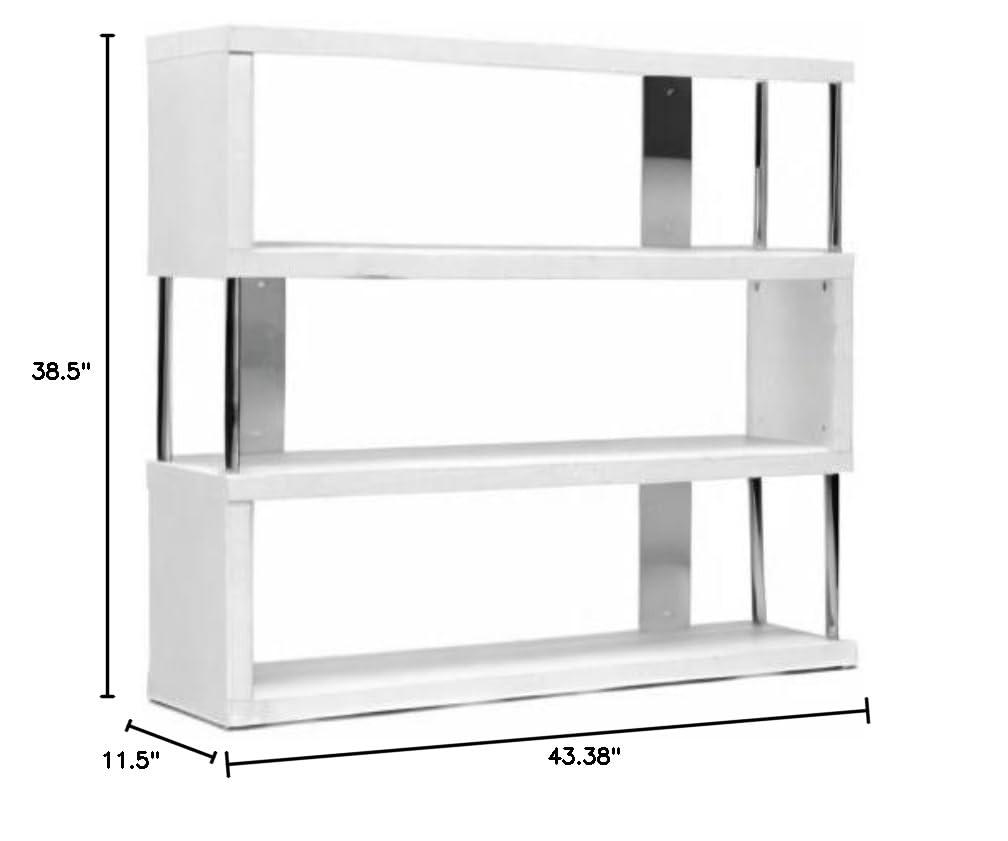 Allora Contemporary 3-Tier White Bookshelf - Modern Bookshelf for Living Room, Bedroom & Office Storage - Perfect for Organizing Books, Decor & Essentials