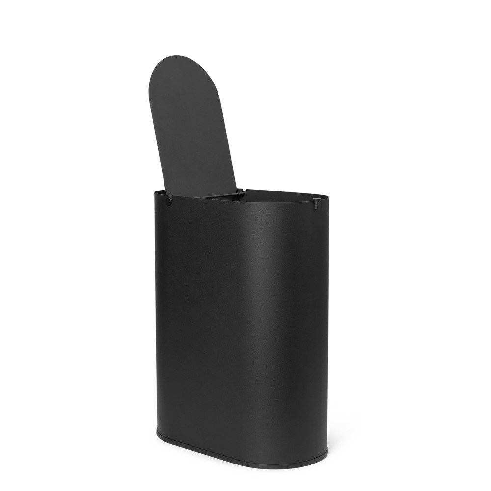 FERM LIVING Enkel Bin - Stylish Black Waste Bin for Home, Office & Bathroom | Modern Trash Can with Lid for Kitchen, Bedroom & Living Room Organization