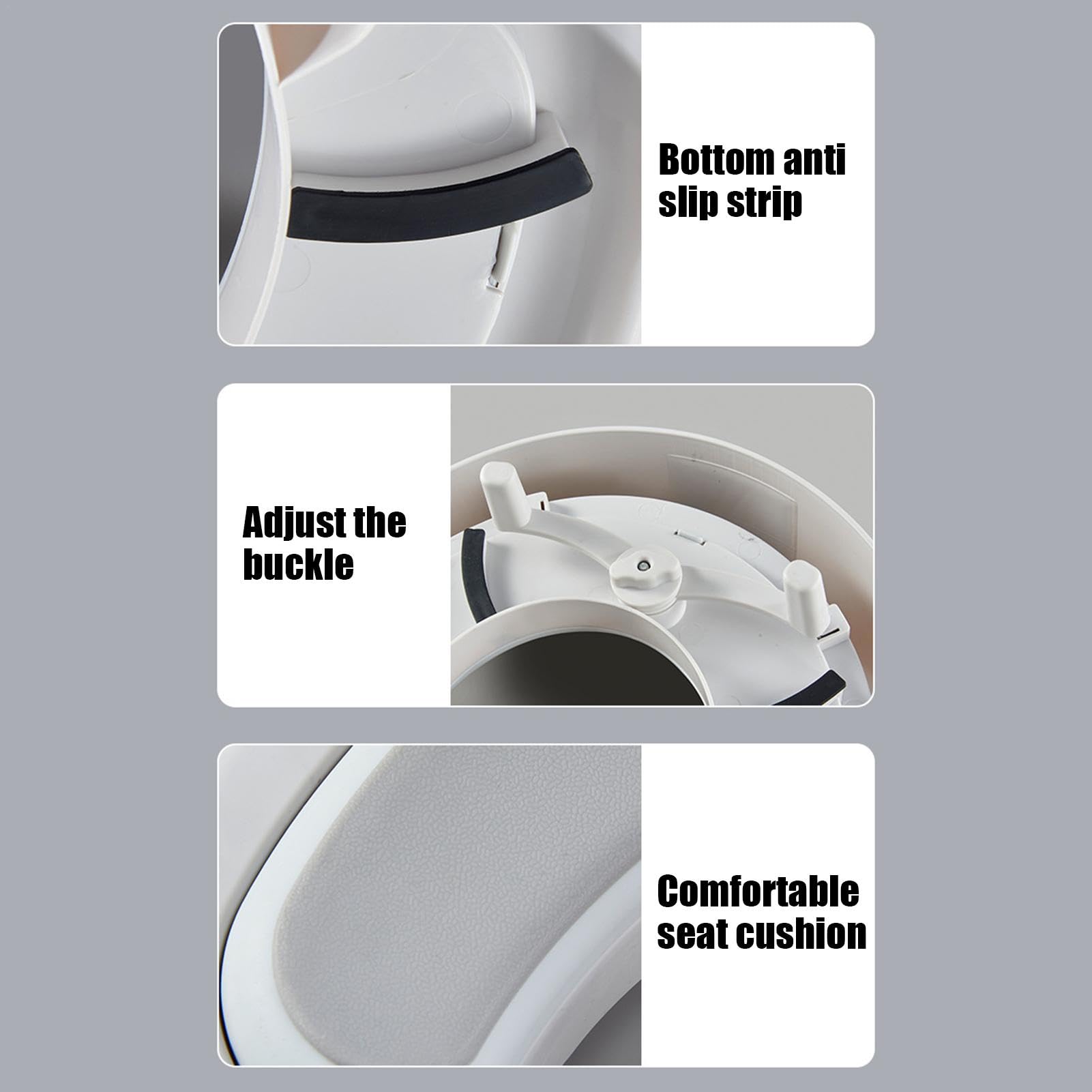 Kids Potty Training Seat with Handles & Non-Slip Base | Adjustable Toilet Seat Attachment with Urine Guard for Toddlers - Perfect for Boys & Girls Learning to Use the Toilet | Ideal for Home, Daycare & Travel Use