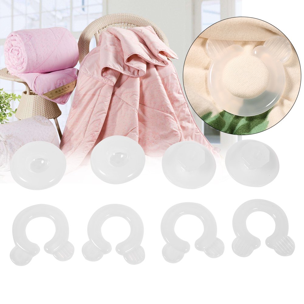 4Pcs Quilt Cover Clips - Duvet Fasteners, Bed Sheet Holders for Queen/King Size Beds - Secure Your Comforter All Night (Ideal for Hotels, Guest Rooms & Home Bedding)