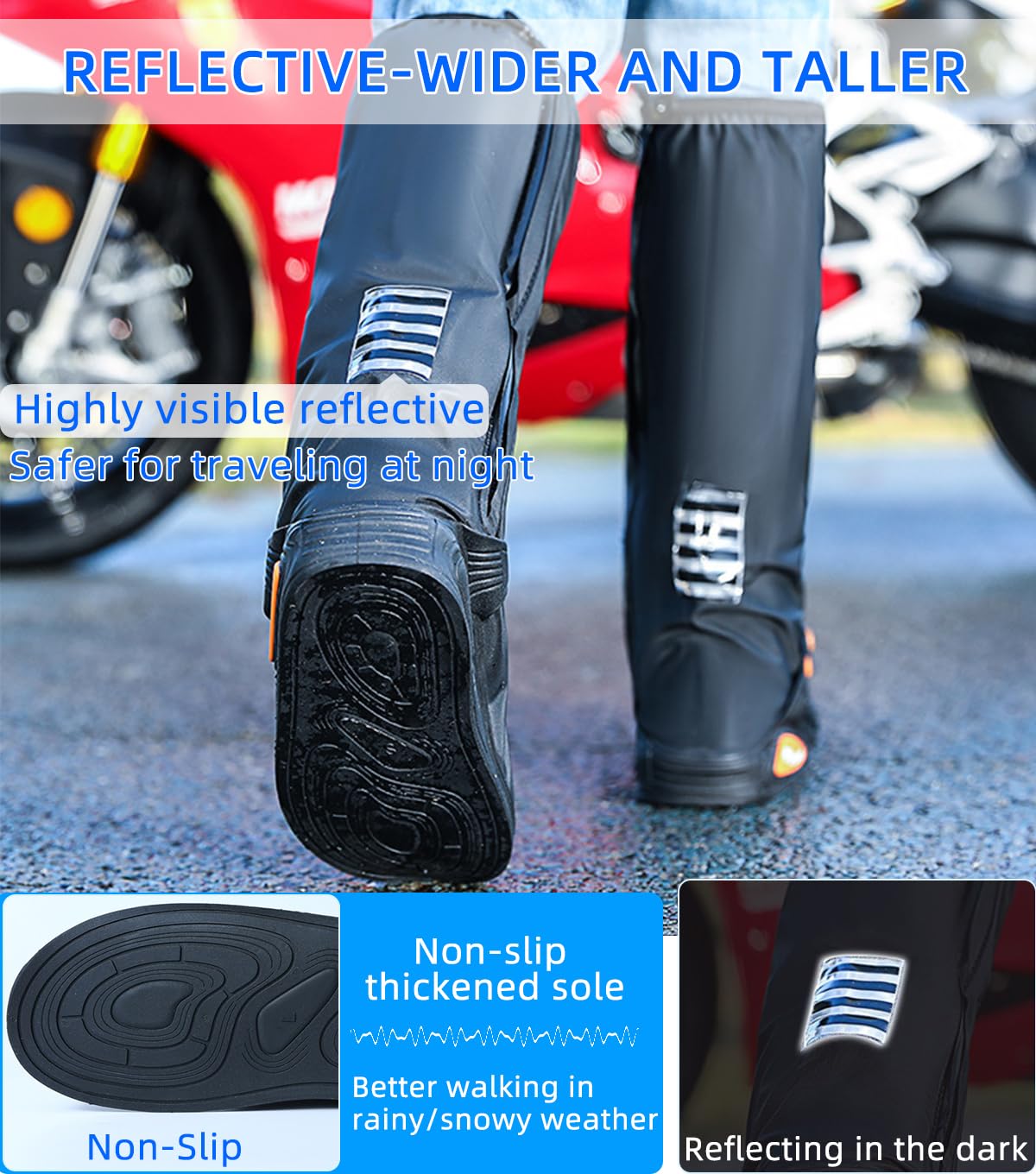 Waterproof Shoe Covers for Men Women - Hiking Camping Rain Gear