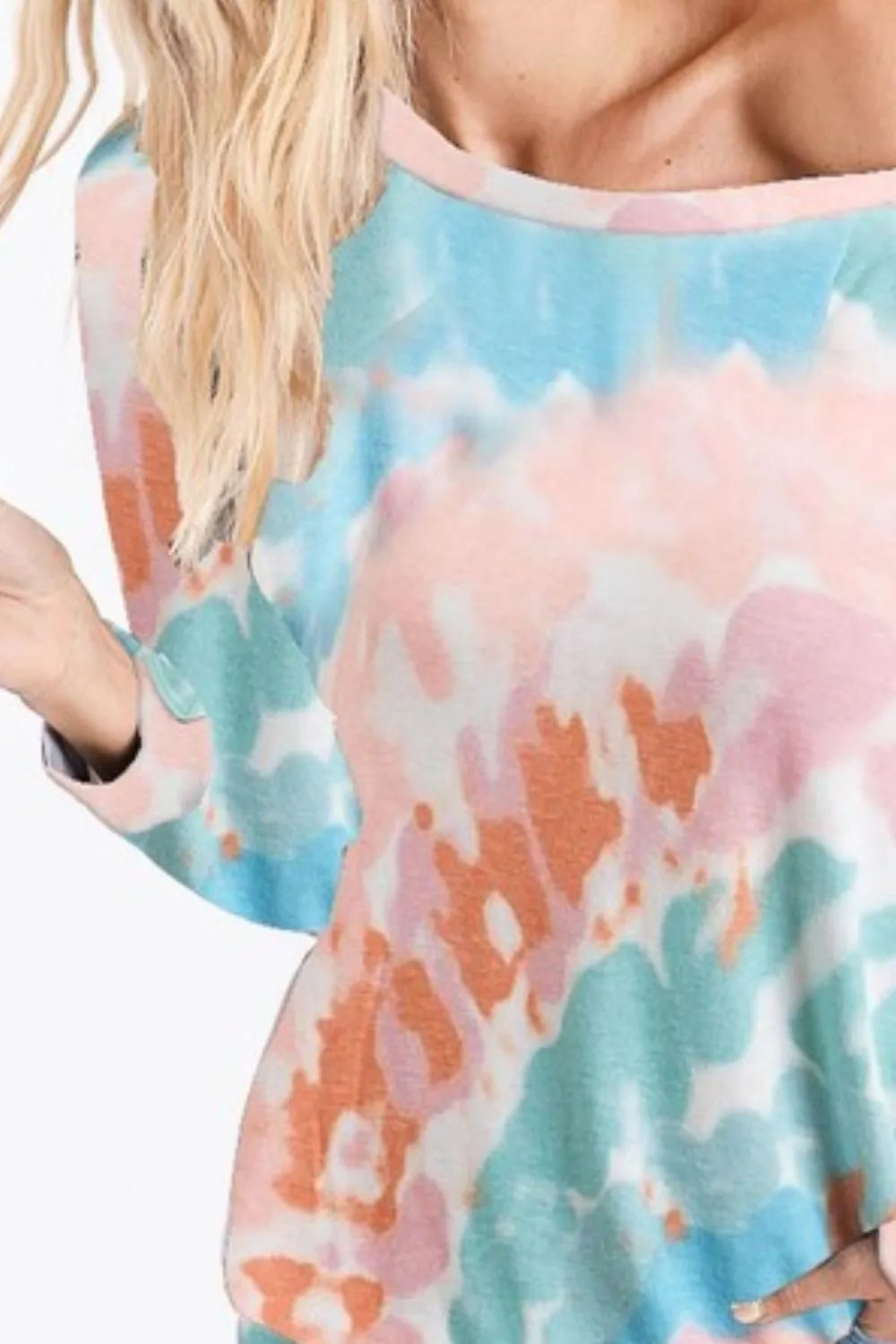 BiBi Tie Dye Print Knit Top - Trendy Women's Casual Short Sleeve T-Shirt | Perfect for Summer Outfits, Music Festivals & Beach Vacations