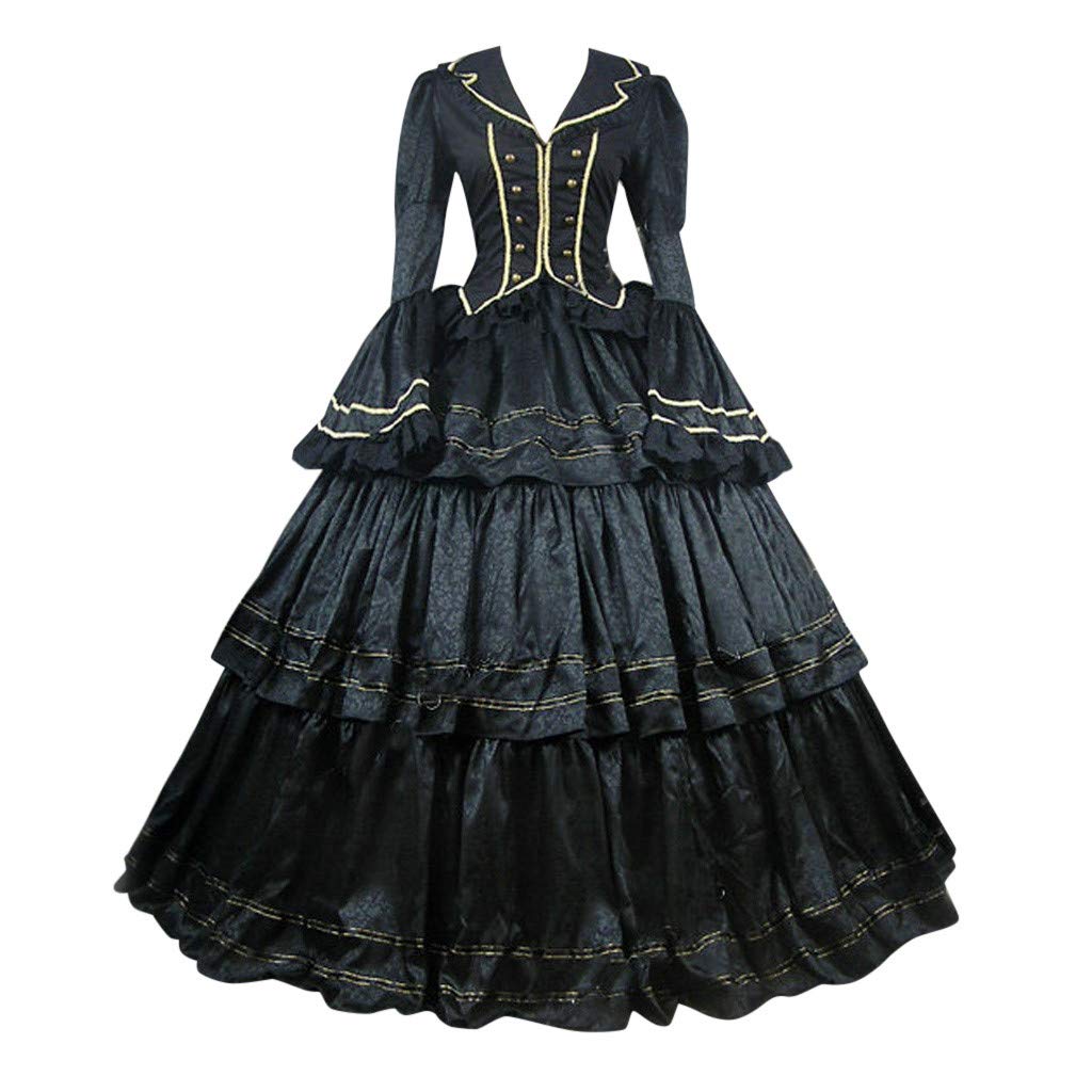 Elegant Renaissance Dress for Women - Vintage Medieval Costume, Victorian Ball Gown, Plus Size Long Dress for Halloween, Cosplay, LARP & Historical Reenactment