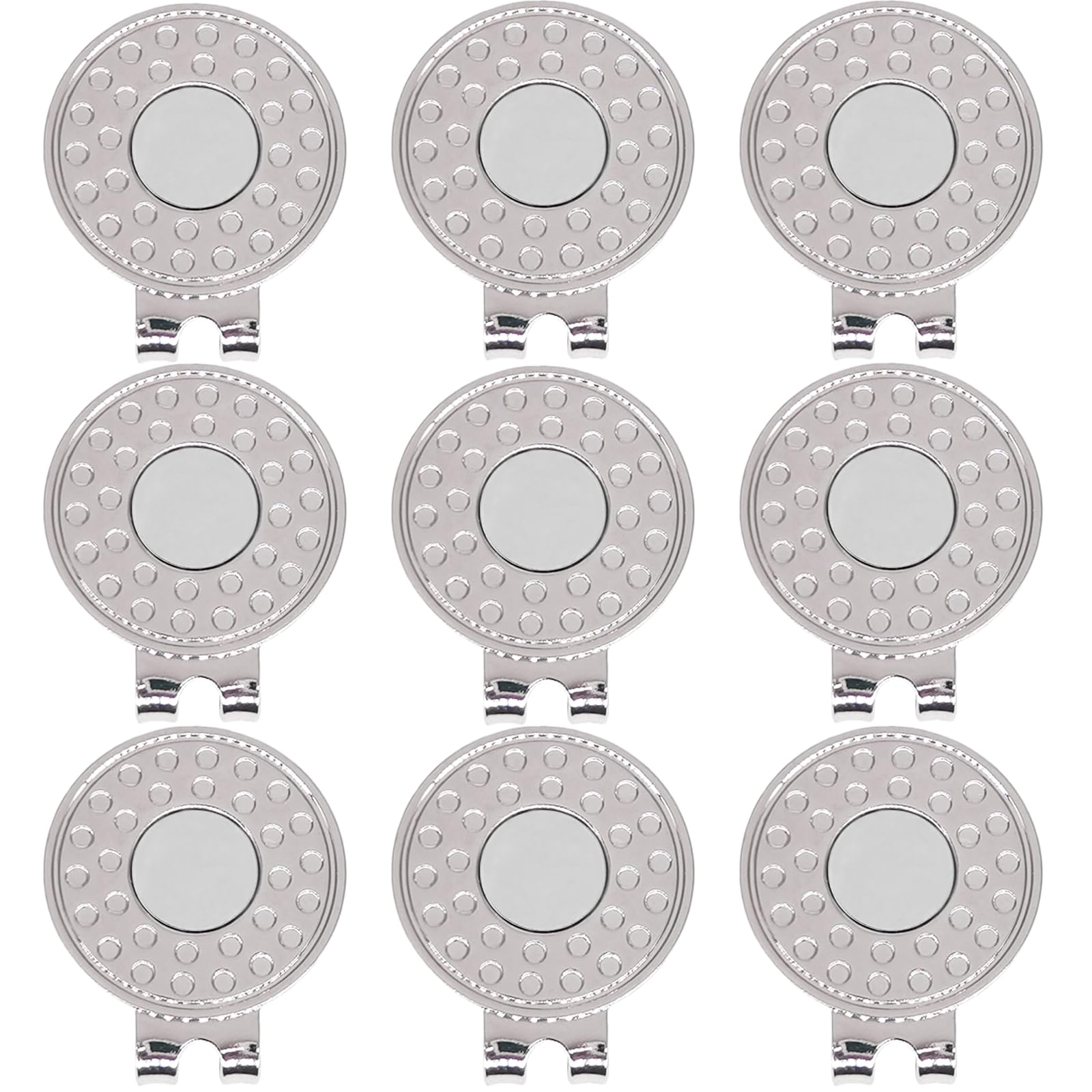 6/9/12/15PCS Magnetic Golf Hat Clips - Nickel-Plated Alloy Ball Marker Holders for Golf Caps & Gloves | Professional Golf Training Accessories | Perfect for Golf Course, Driving Range & Practice Sessions