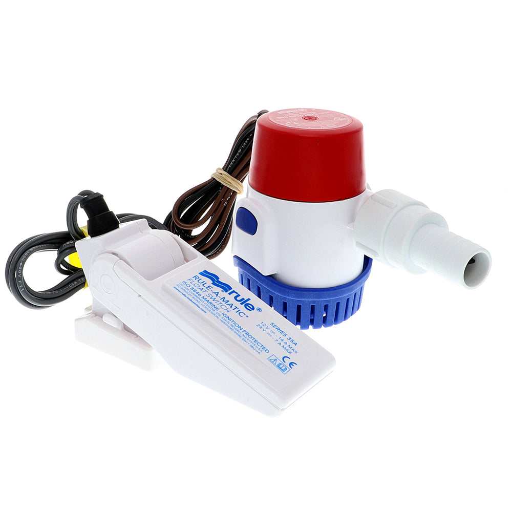 25DA 35A 12V 500 GPH Marine Bilge Pump Kit with Automatic Float Switch - Perfect for Boat, Yacht & RV Water Drainage
