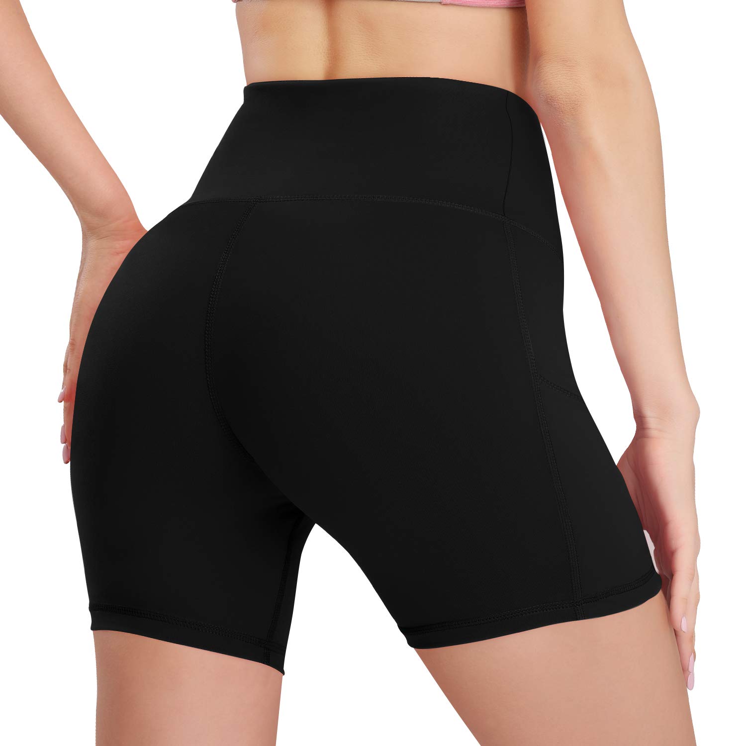 HISKYWIN High Waist Yoga Shorts for Women - 5