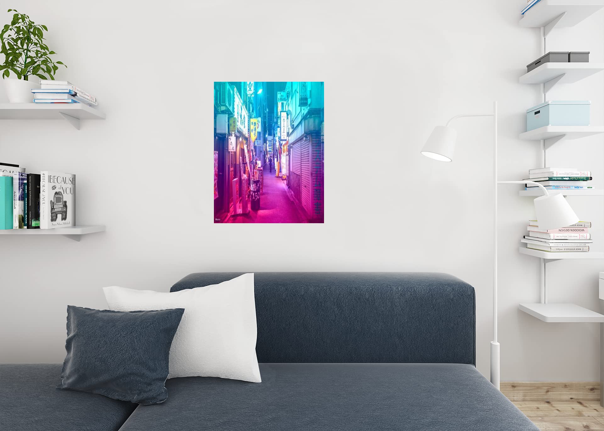 Vaporwave Aesthetic Wall Art Poster - Retro 90s Y2K Neon Pink Decor - System Failure Japan Alley Photo Print (24x36 Inch) - Perfect for Teen Bedroom, Indie Room Decor & Chill Vibes Aesthetic Spaces