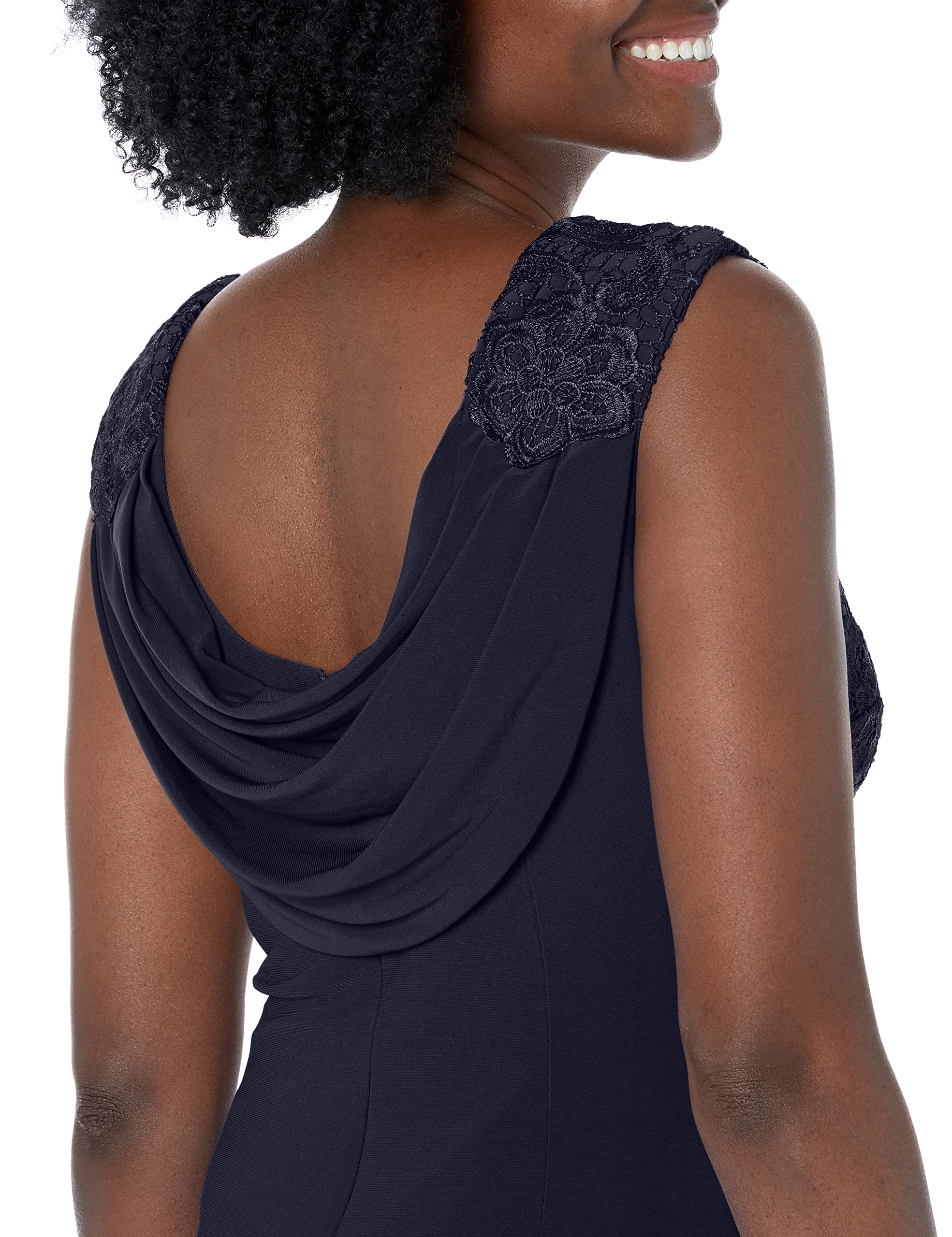 Alex Evenings Women's Long Cowl Back Mother of The Bride Dress - Elegant Formal Evening Gown for Weddings, Parties & Special Occasions (Petite & Regular Sizes) | Perfect for Wedding Guest, Cocktail Party & Black Tie Events
