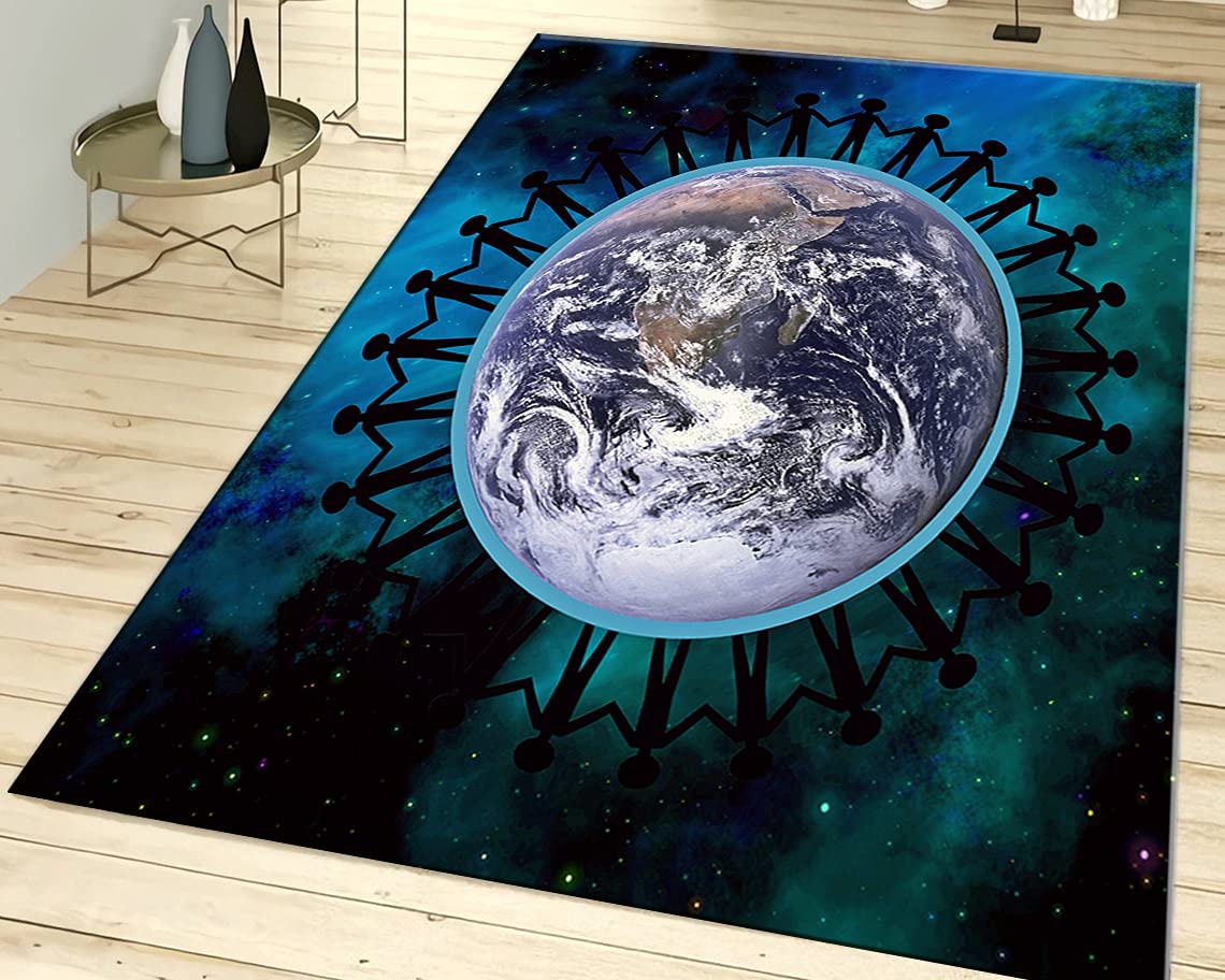 Space Themed Area Rug for Living Room & Kids Room - 31”x59” (80x150cm) Soft Home Decor Rug, Personalized Gift Idea for Space Lovers - Perfect for Nursery, Playroom or Bedroom Decor