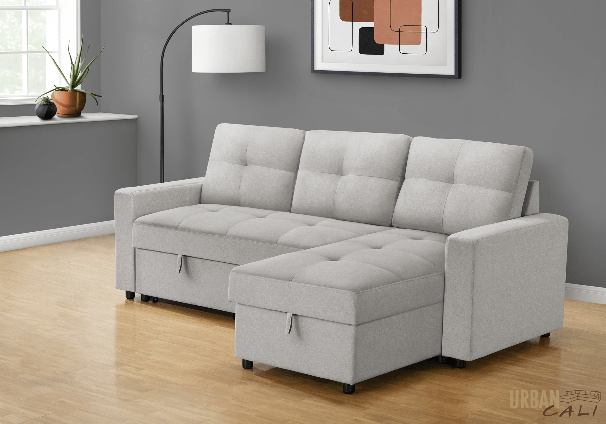 Venice Sleeper Sectional Sofa Bed with Reversible Storage Chaise - 5 Color Options | Convertible Couch for Small Spaces, Guest Room & Apartment Living