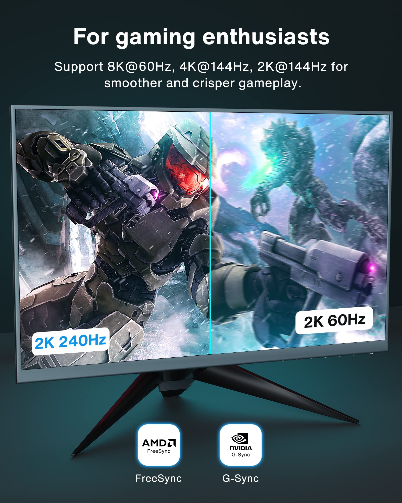 IVANKY 8K DisplayPort Cable 1.4 (3M/10ft) - 8K@60Hz, 4K@144Hz, 2K@165Hz, 32.4Gbps HBR3, HDCP 2.2, Gold-Plated Connectors - Compatible with Gaming Monitors, TVs, Laptops & PCs - Perfect for Esports, 4K/8K Video Editing & Home Theater Setup