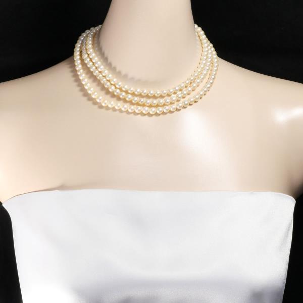 18K Yellow Gold Akoya Pearl Necklace for Women - Elegant 7-8mm Cultured Saltwater Pearl Jewelry - Perfect for Weddings, Anniversaries & Special Occasions