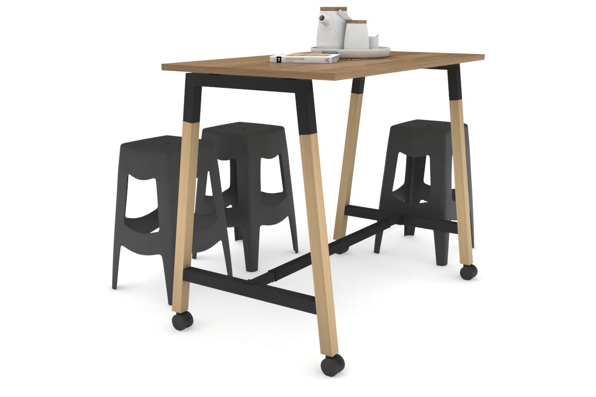 Premium Quadro A Legs Counter Table with Wooden Legs & Cross Beam - 925H Model [1200L x 700W] - Perfect for Restaurant Bars, Kitchen Islands & Commercial Counters