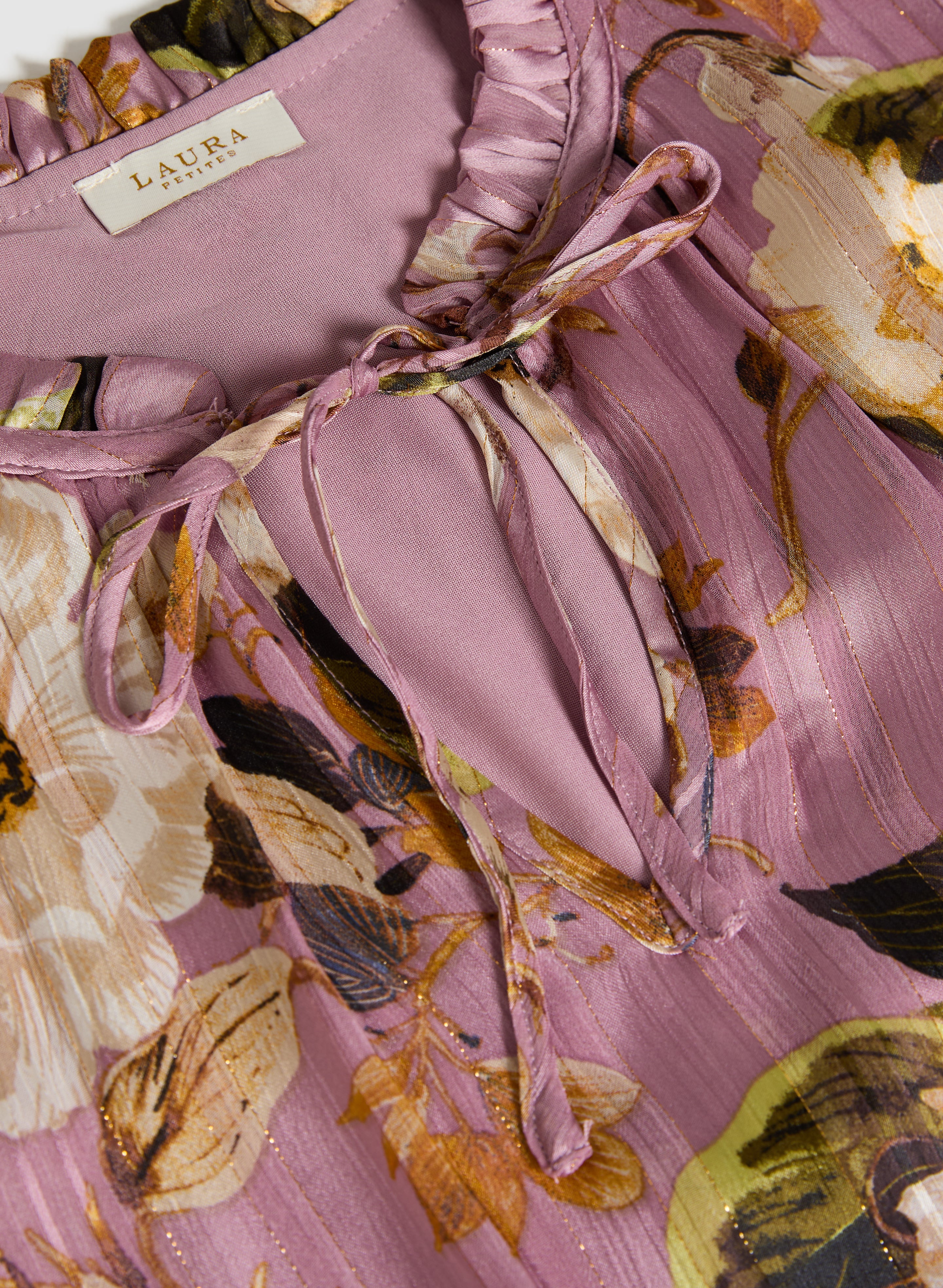 Floral Smocked Hem Blouse for Women - Elegant Ruffle Sleeve Summer Tops - Perfect for Office, Date Night & Casual Outings