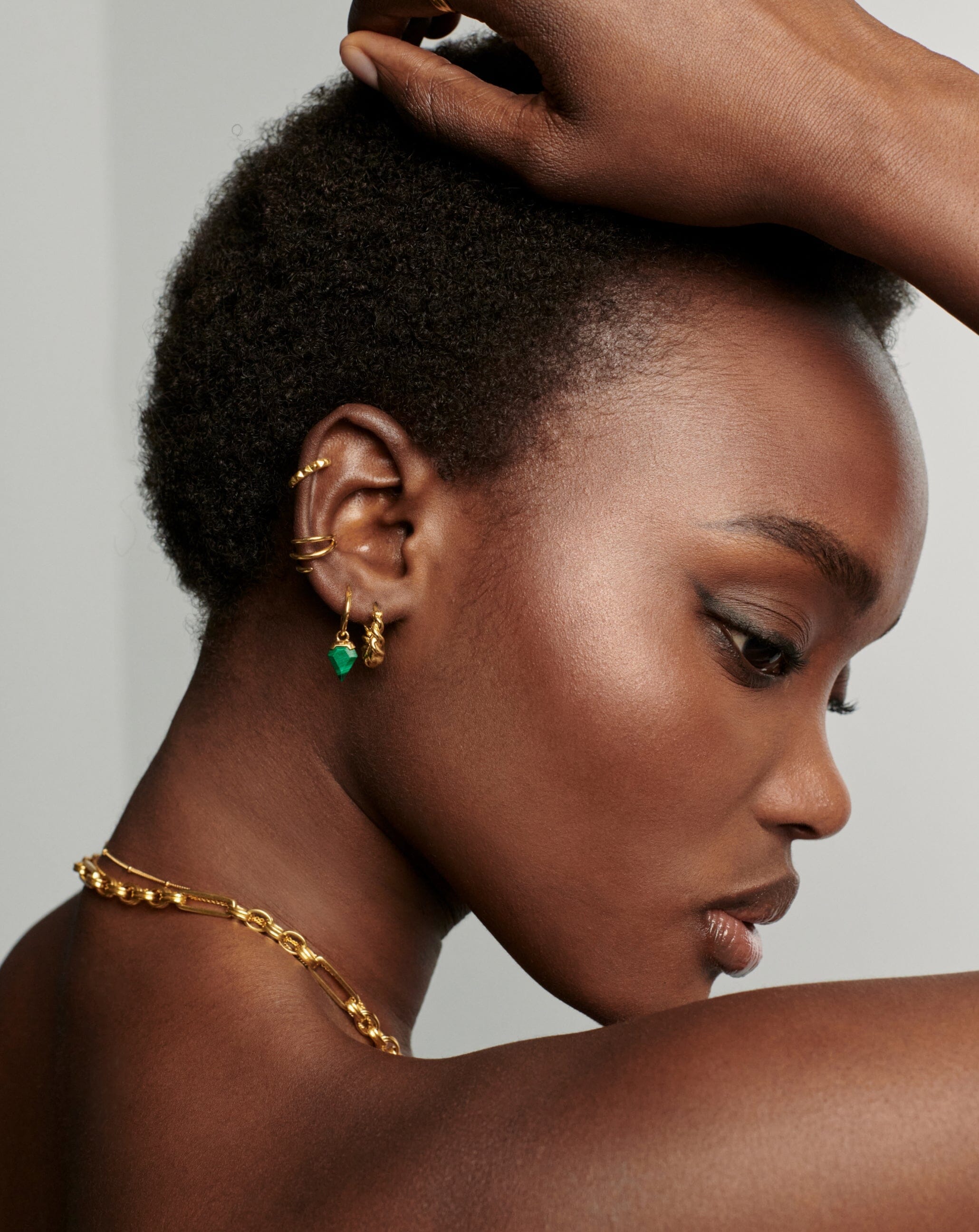 Mini Shield Hoop Earrings for Women - Trendy Small Gold Hoop Earrings for Everyday Wear - Perfect for Casual Outfits, Office, and Date Nights