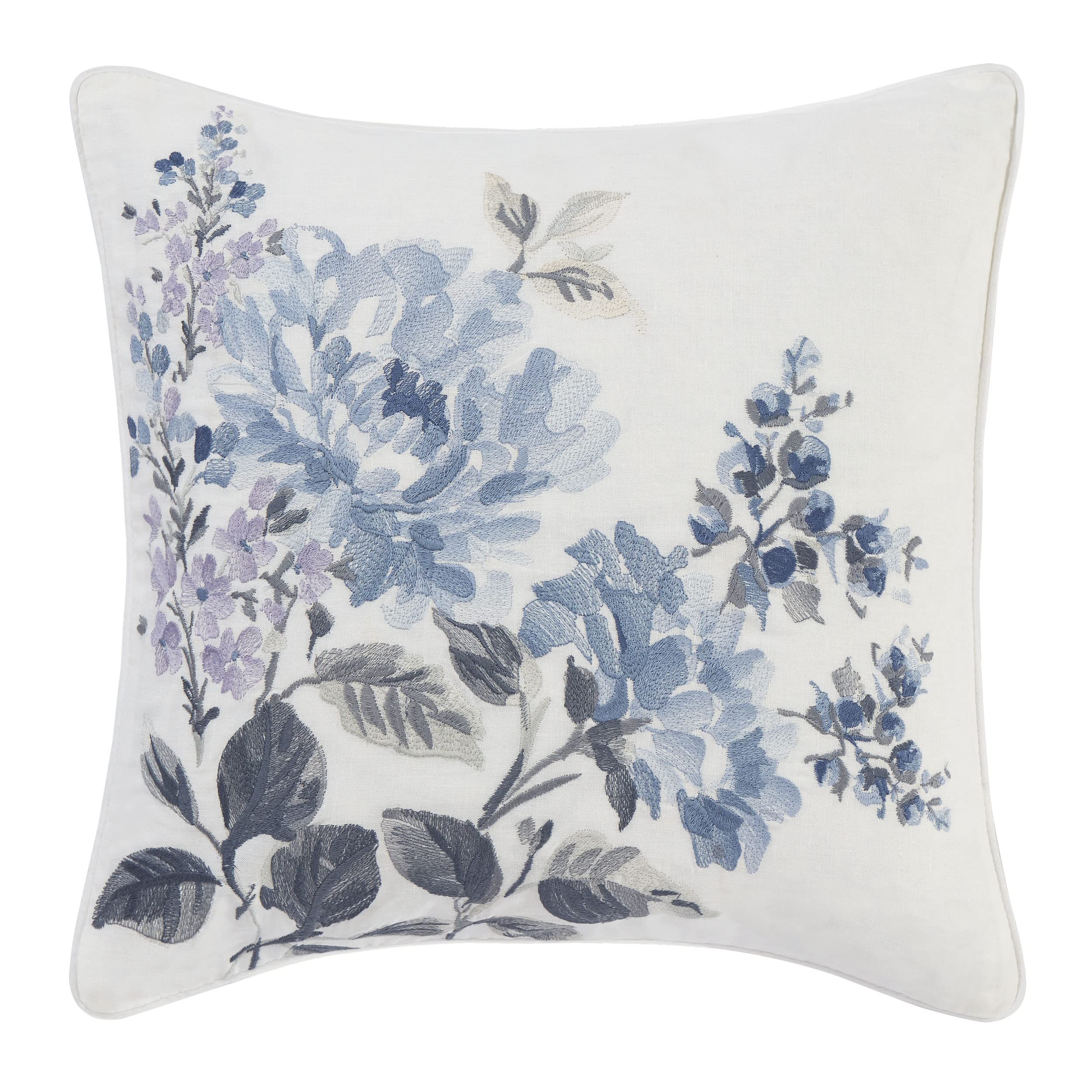 Laura Ashley Home - Twin Comforter Set, Reversible 100% Cotton Bedding with Matching Sham, All-Season Luxury Bedding for Teens & Adults (Chloe Blue, Twin) - Perfect for Guest Rooms, Dorm Decor & Cozy Bedroom Makeovers